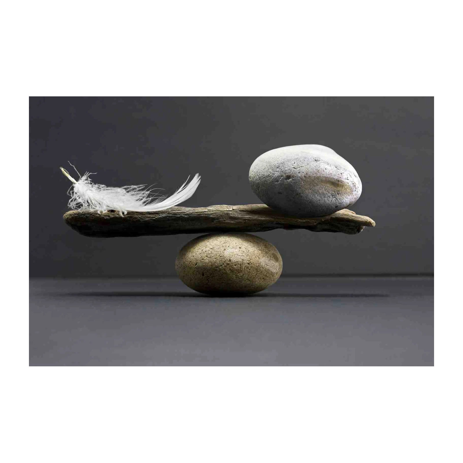 Zen Balance Feather & Stone Wall Art
