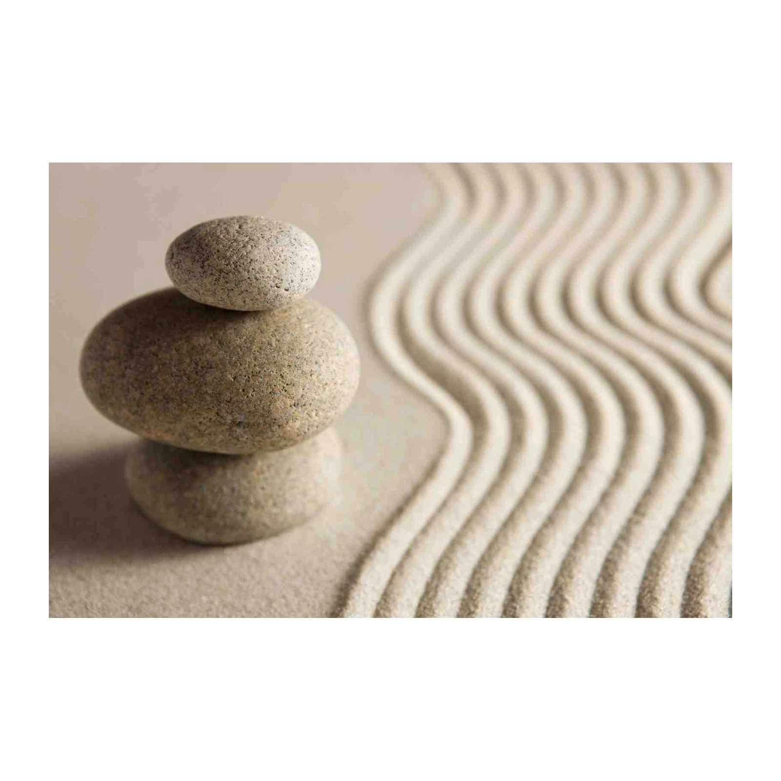 Zen Balance Stacked Stones and Sand Wall Art