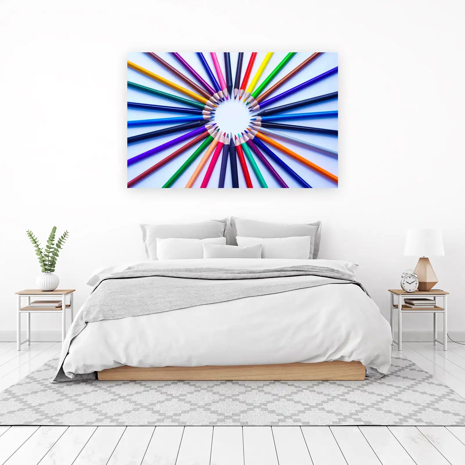 Vibrant Color Pencil Circle Wall Art