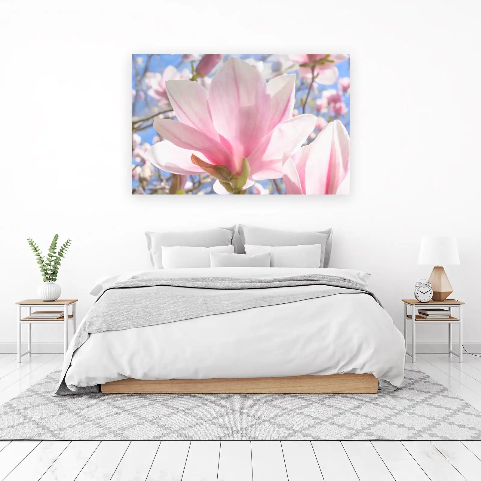 Serene Pink Magnolia Bloom Wall Art