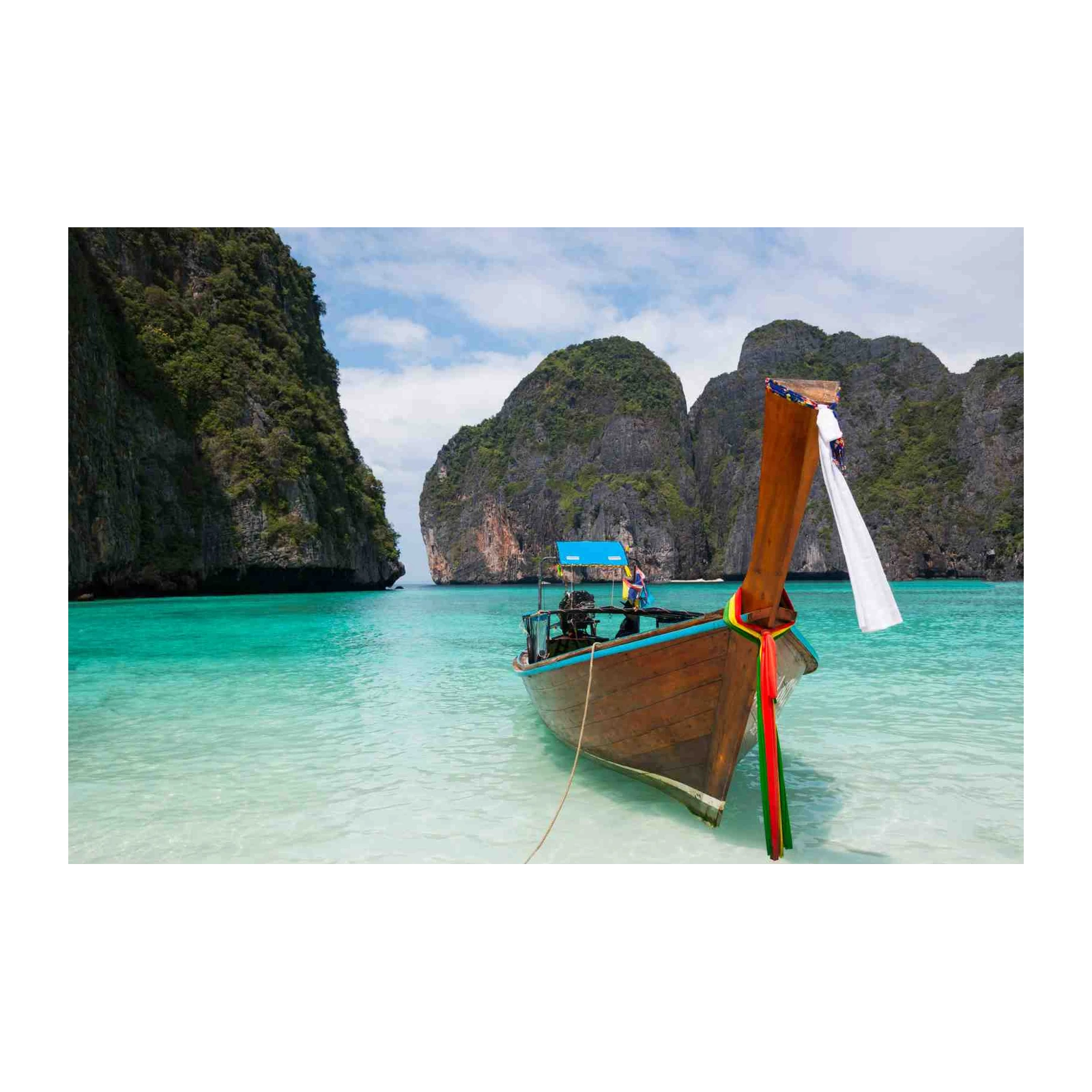 Tropical Beach Longtail Boat Wall Art