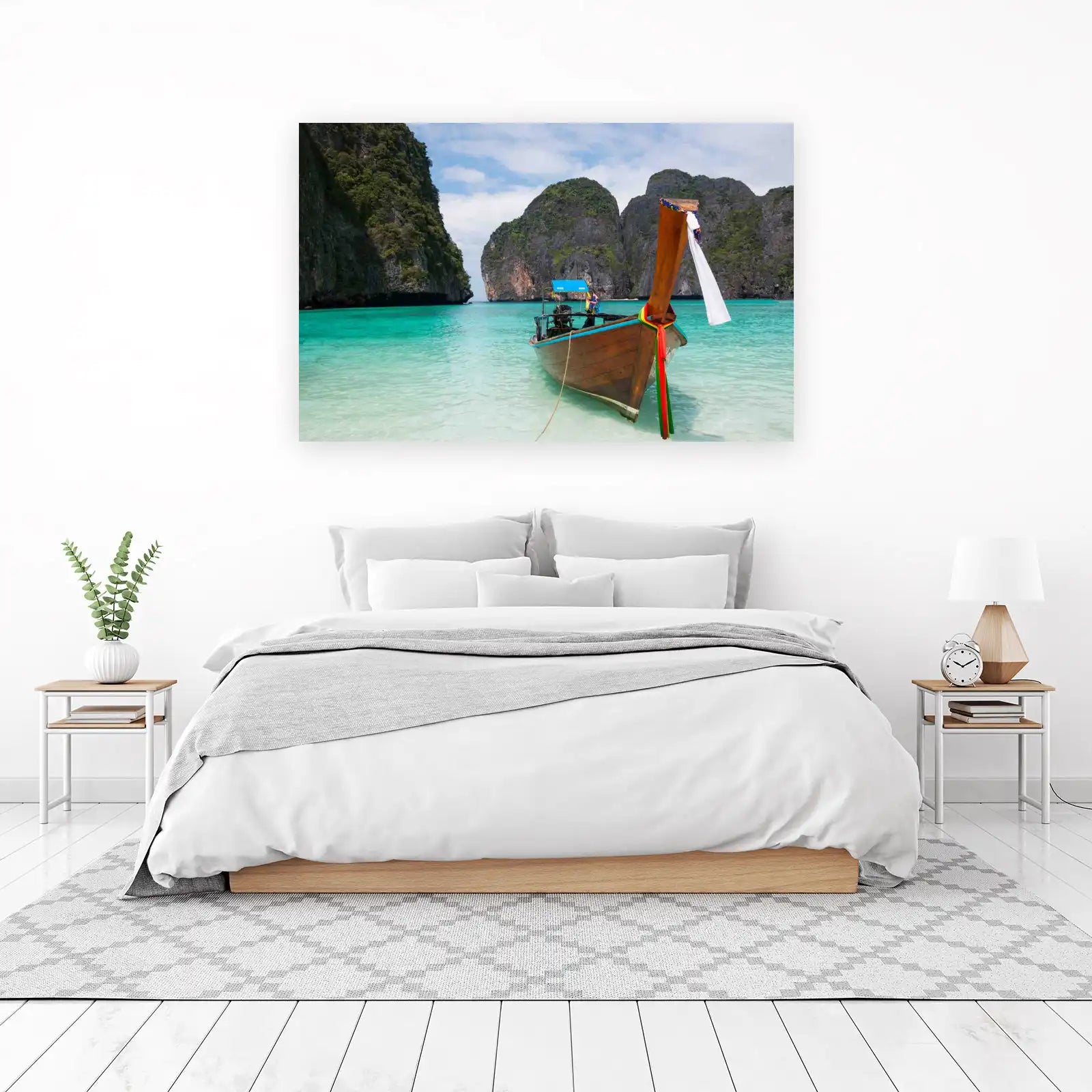 Tropical Beach Longtail Boat Wall Art