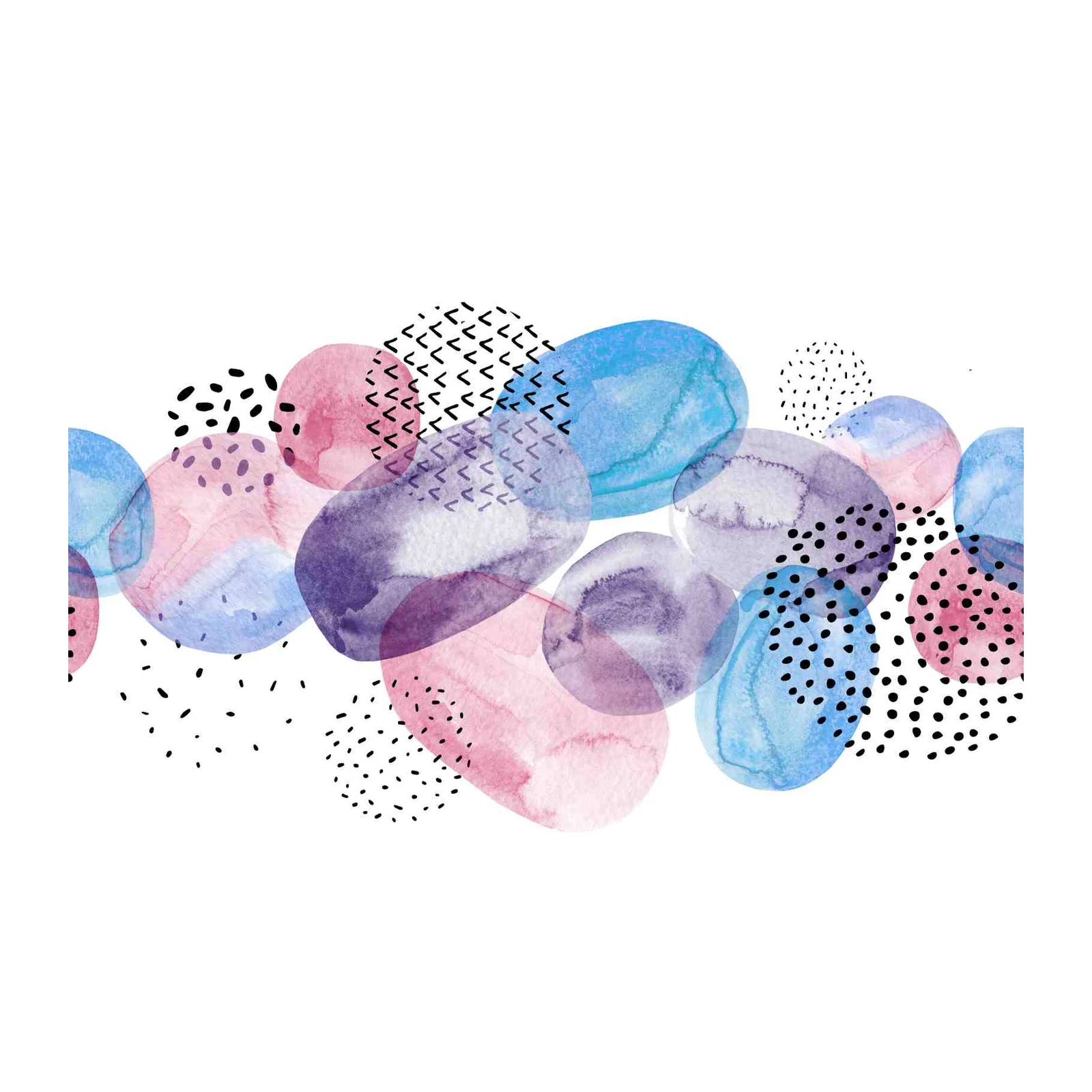 Abstract Watercolor Circles Wall Art