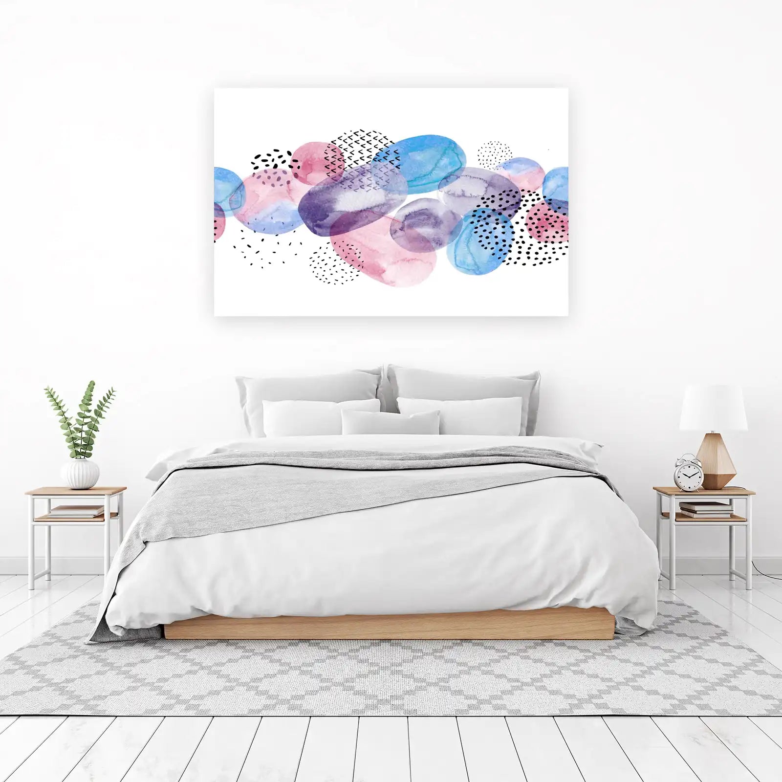 Abstract Watercolor Circles Wall Art
