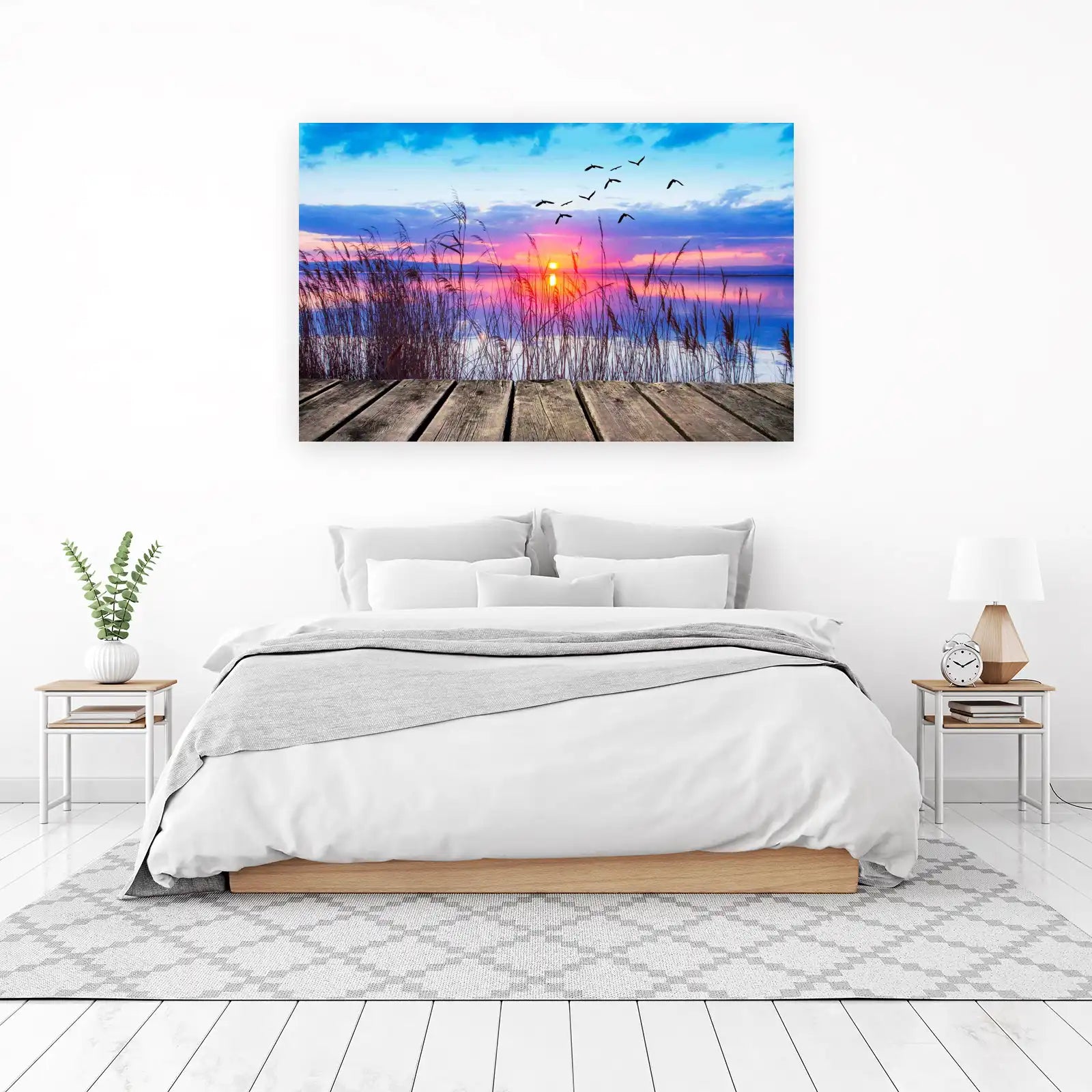 Sunset Serenity: Tranquil Lake Wall Art