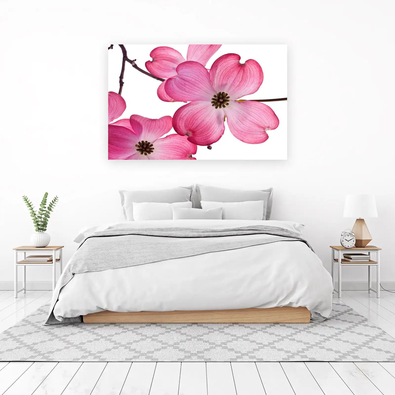 Vibrant Pink Dogwood Blossom Wall Art Art