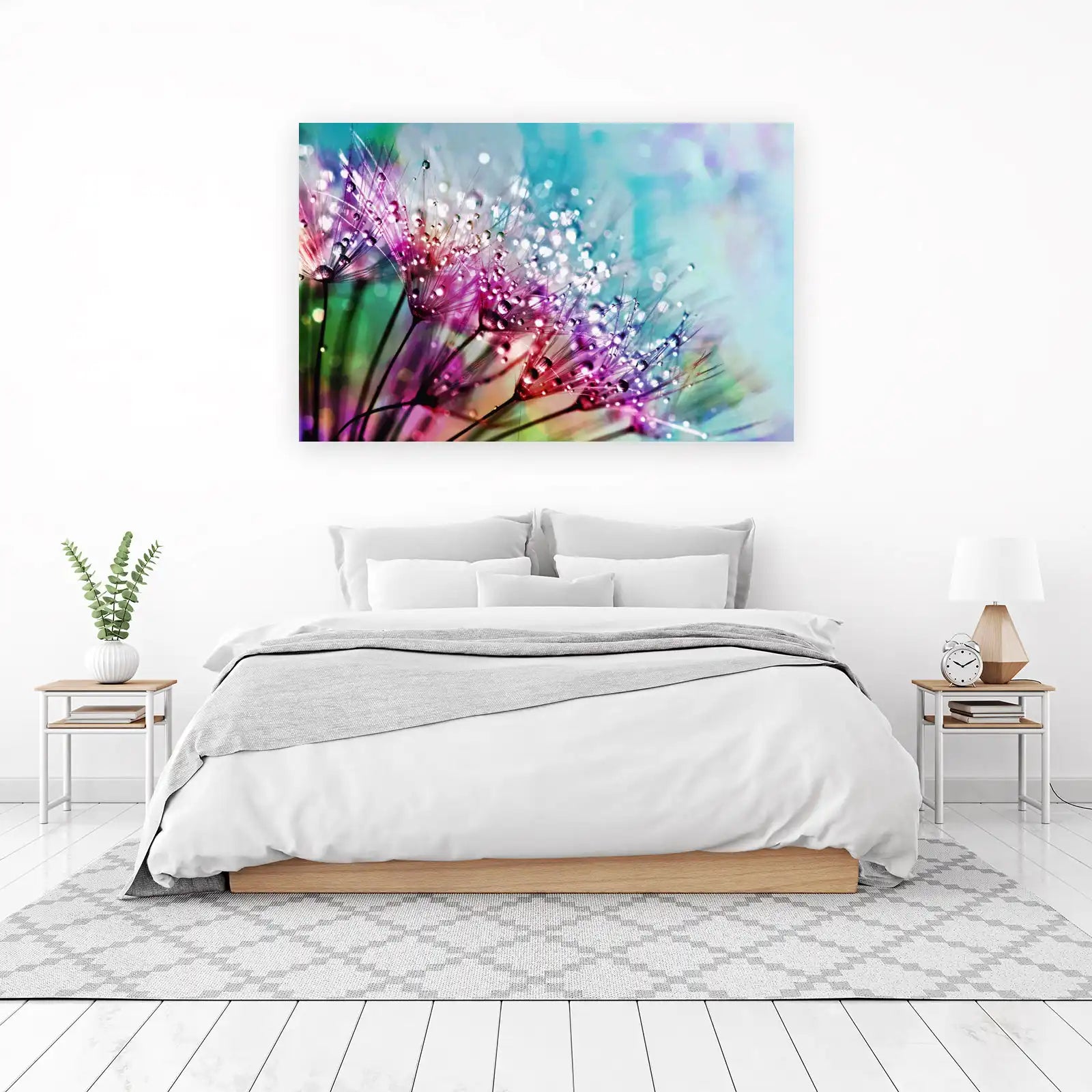 Vibrant Dandelion Dewdrops Wall Art