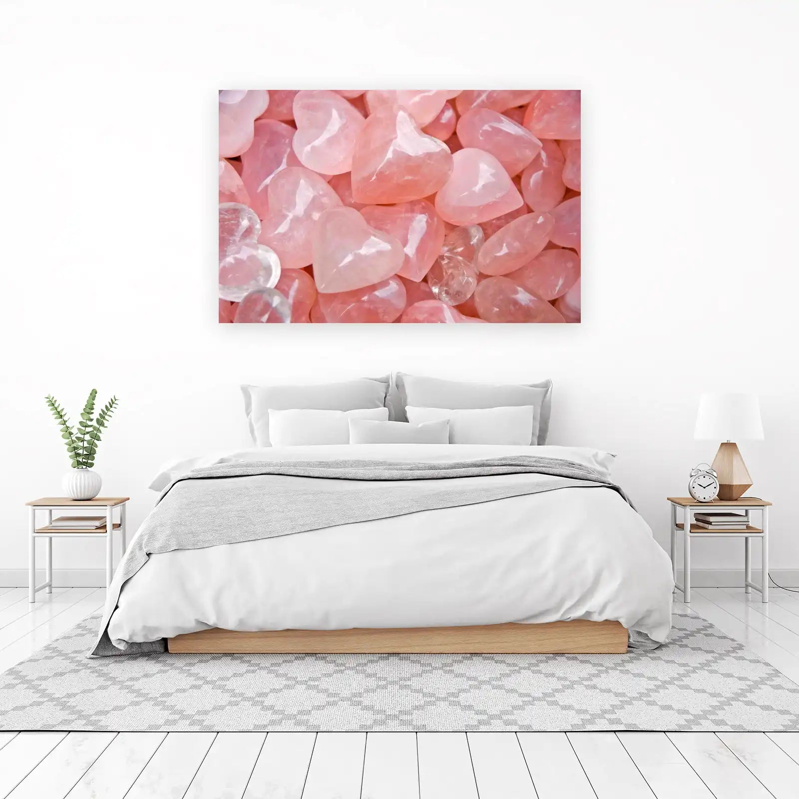 Soothing Rose Quartz Hearts Wall Art Wall Art
