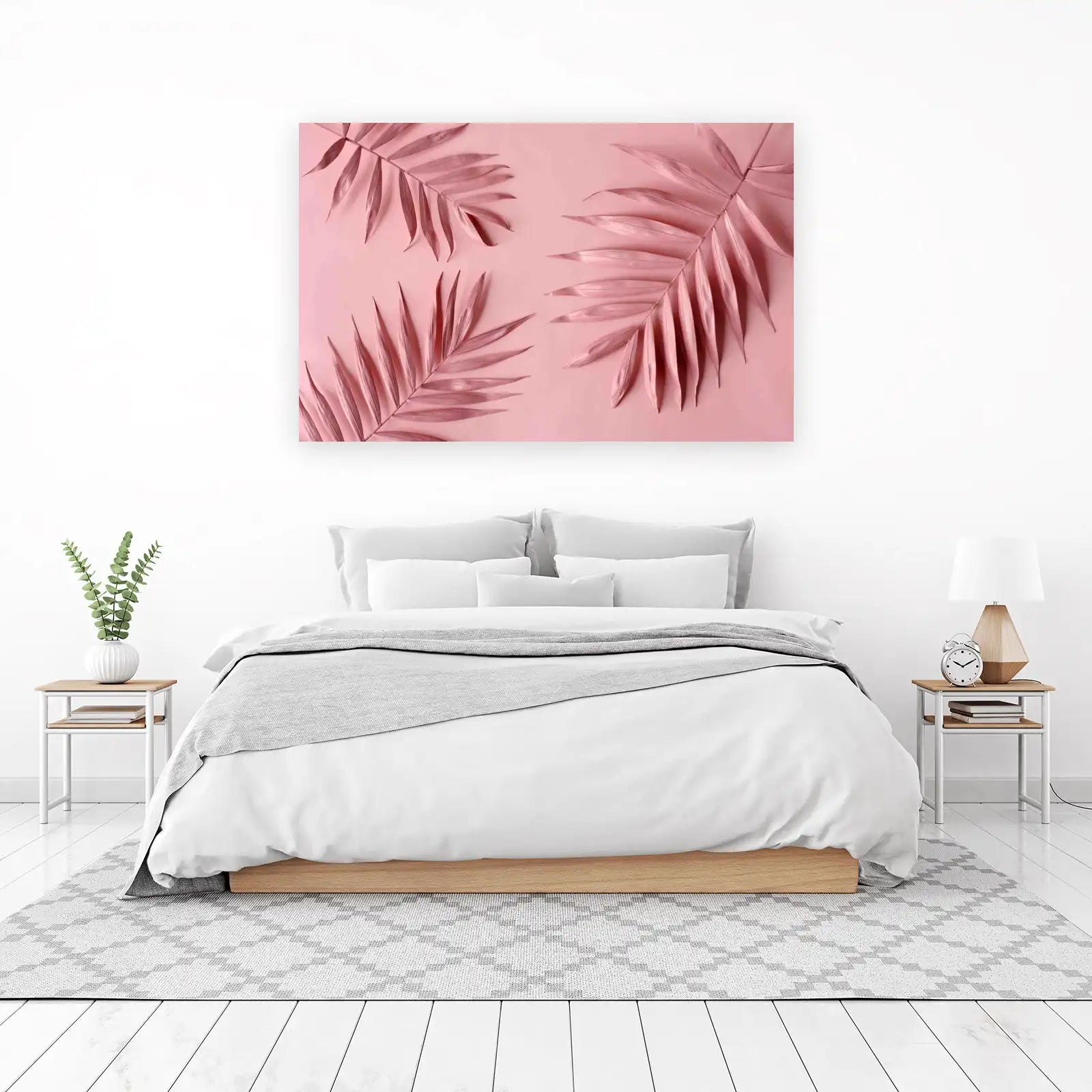 Blush Palm Fronds Modern Botanical Wall Art