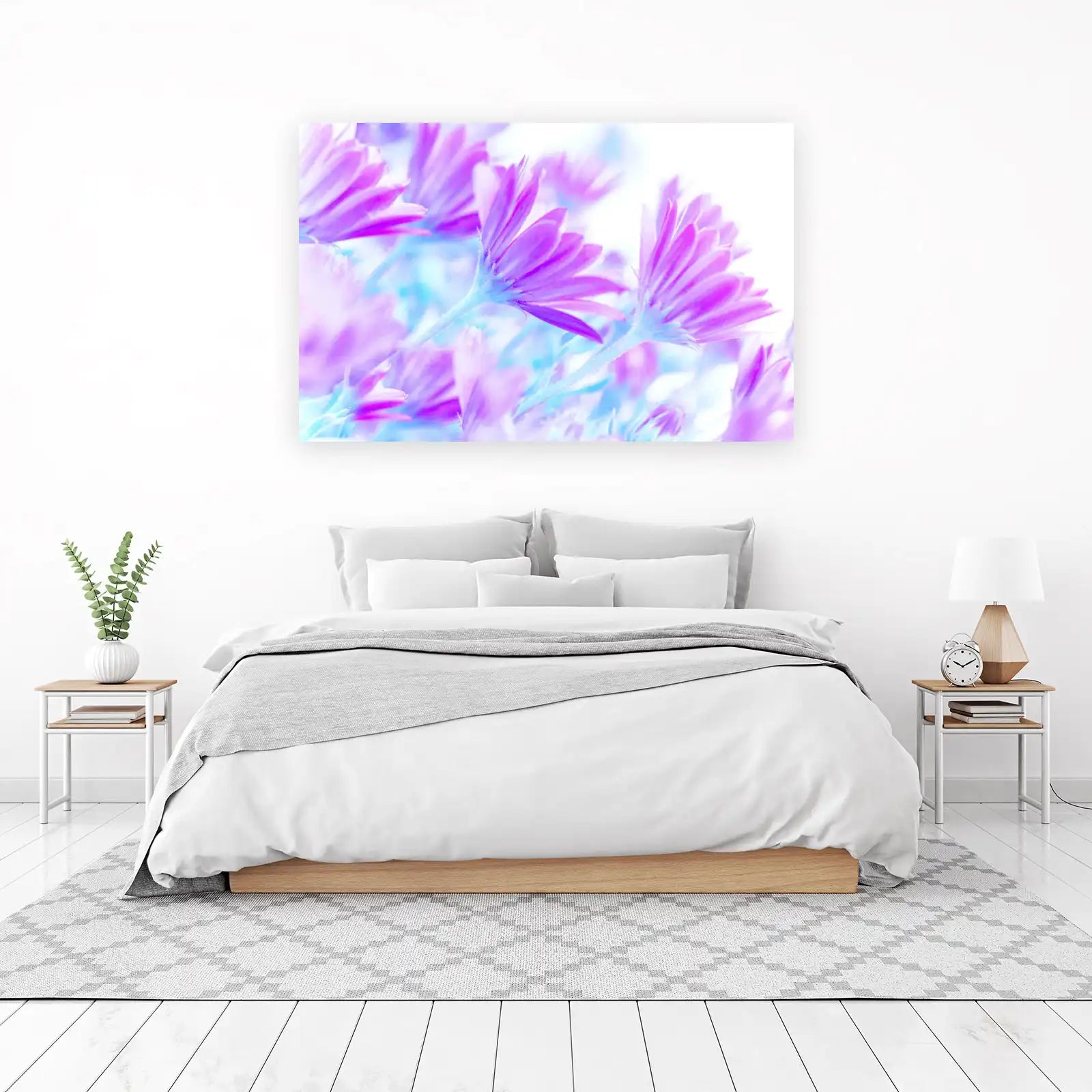 Dreamy Purple Daisy Floral Wall Art