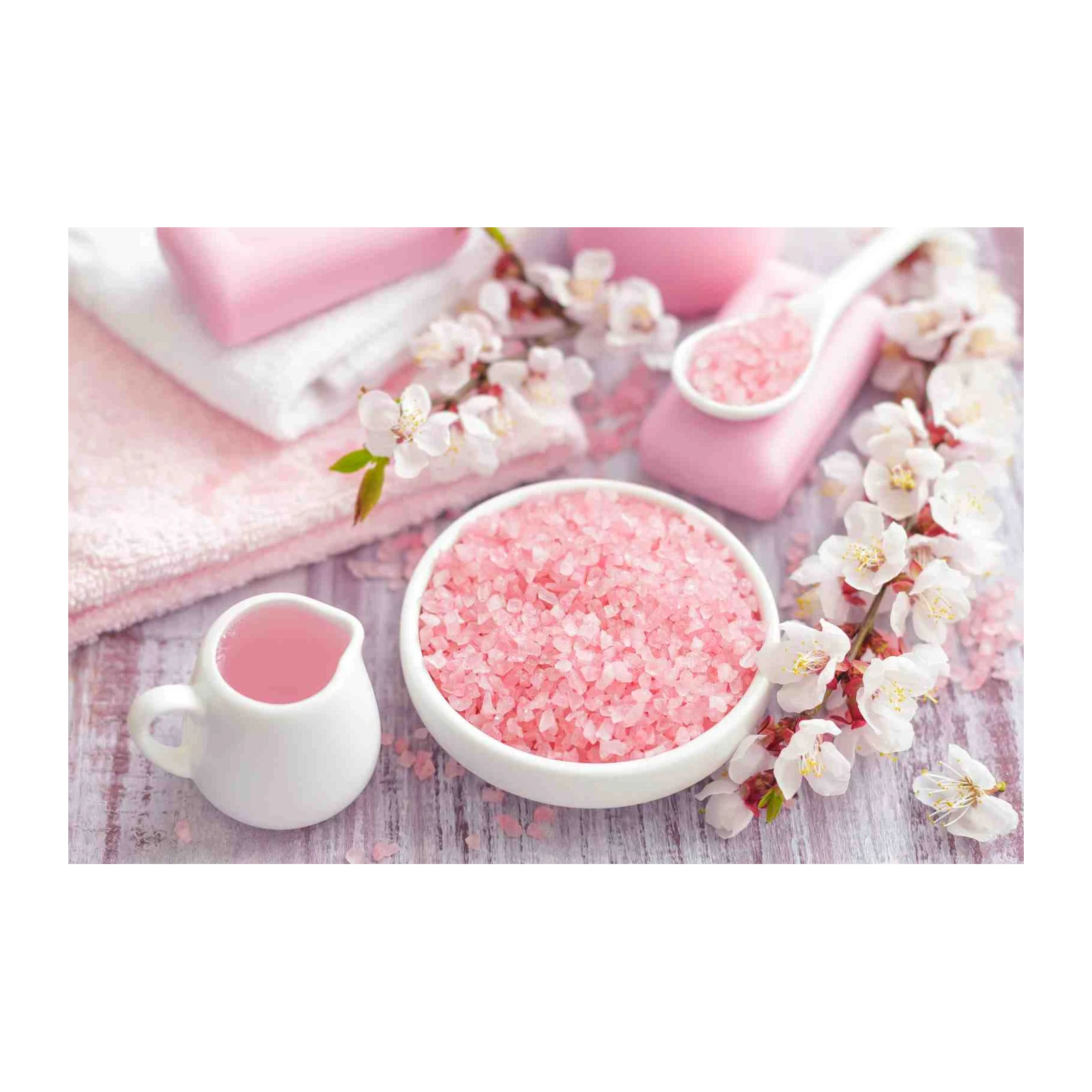Serene Pink Spa & Cherry Blossoms Wall Art