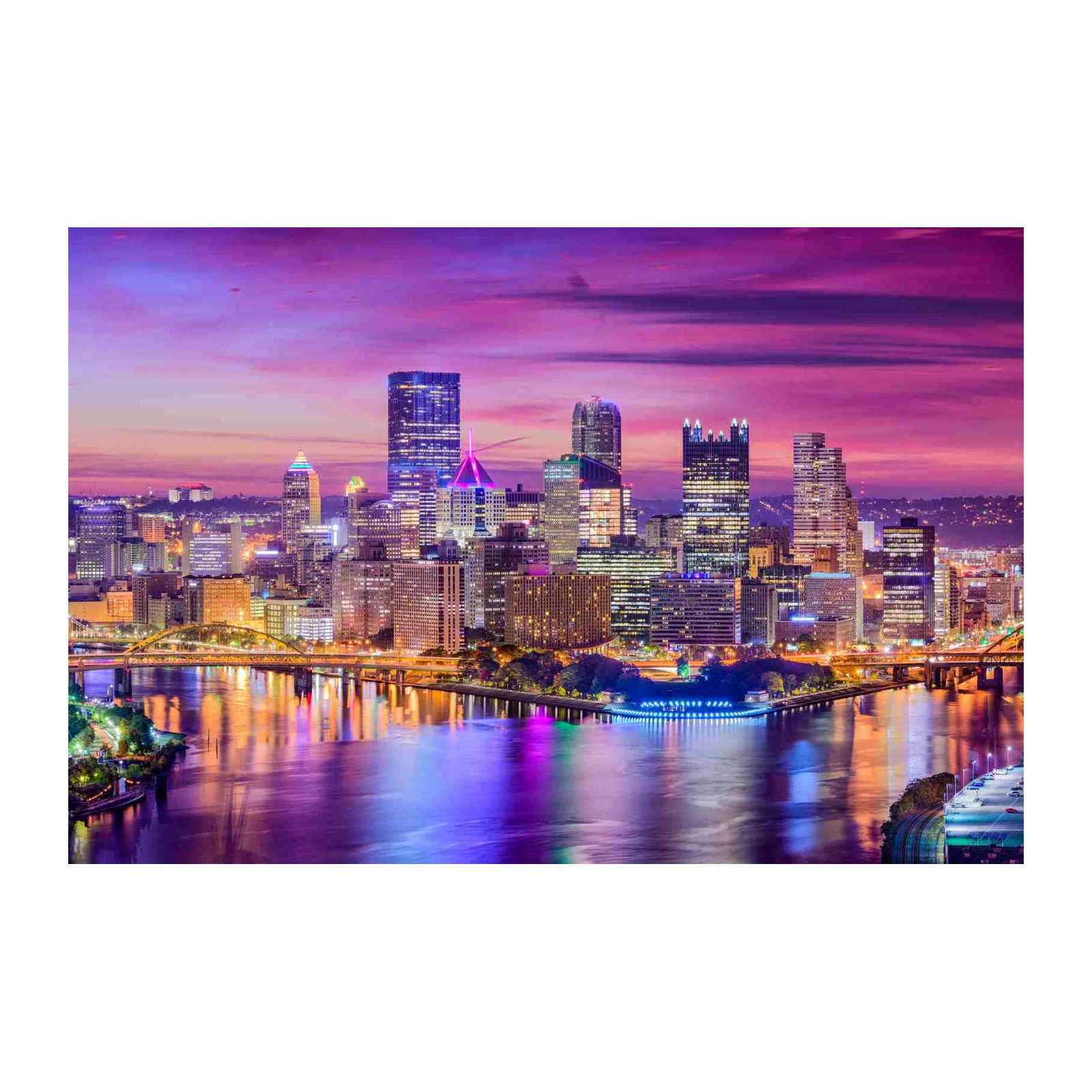 Pittsburgh Skyline Sunset Wall Art