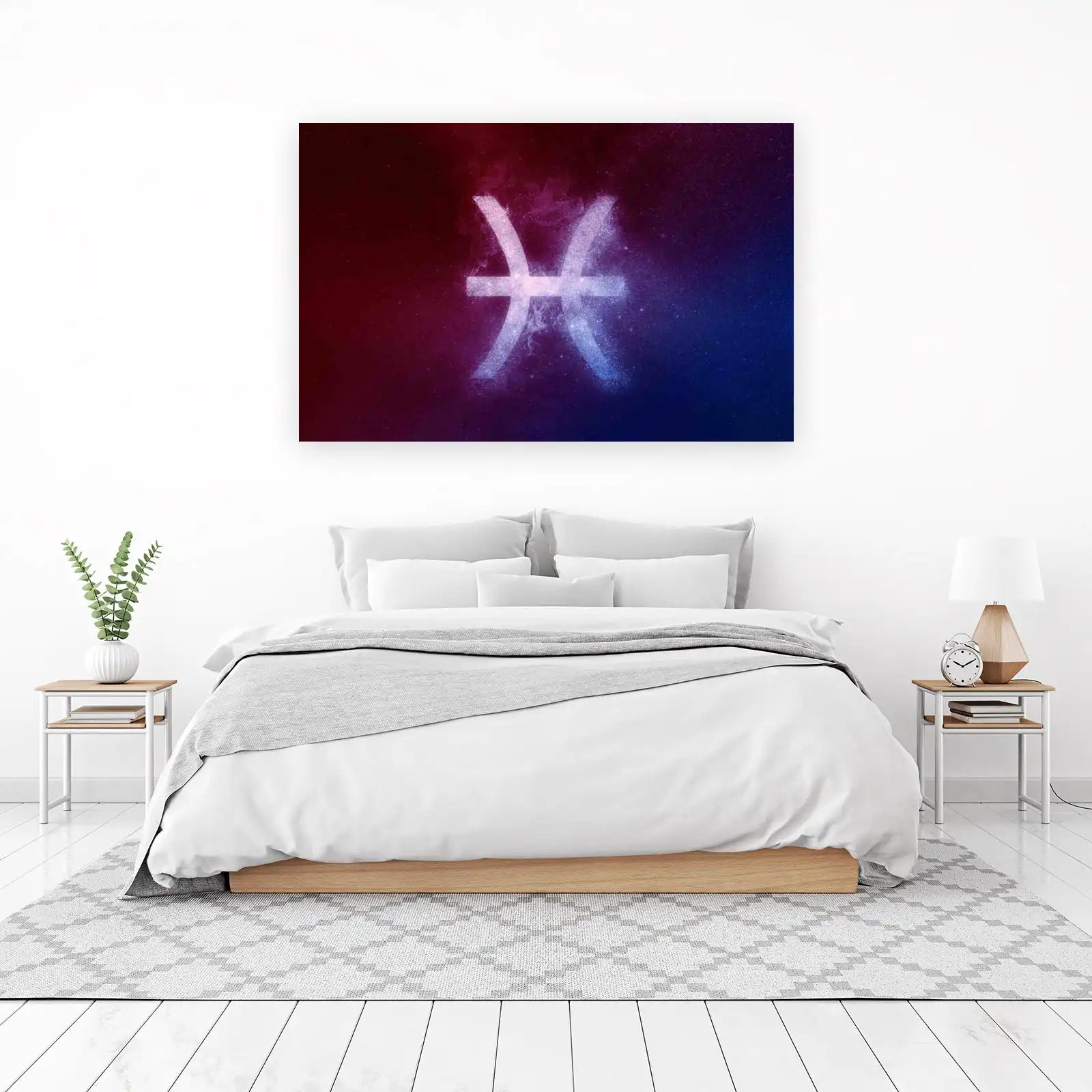 Pisces Zodiac Symbol Galaxy Wall Art