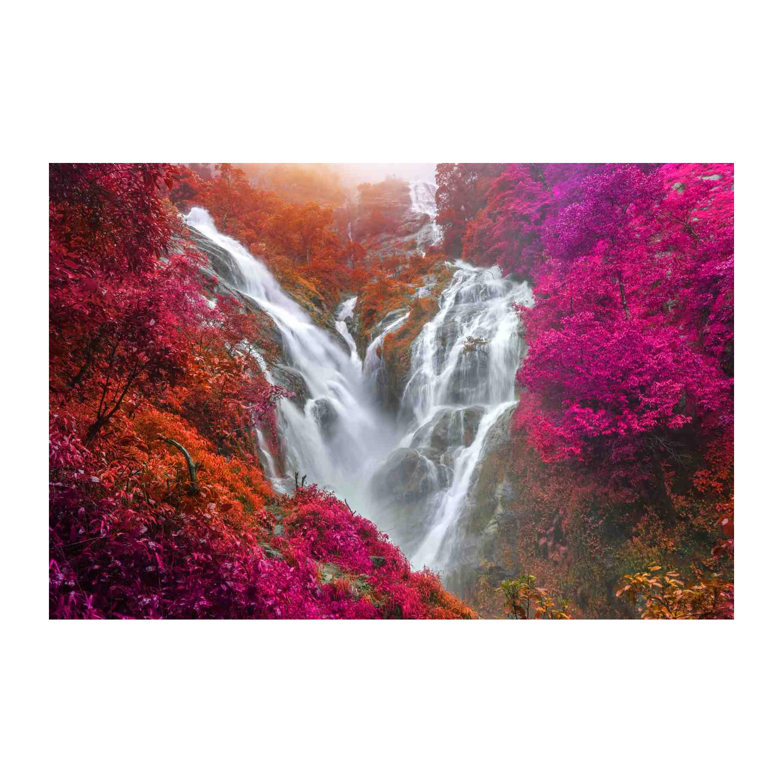 Vibrant Waterfall Landscape Wall Art
