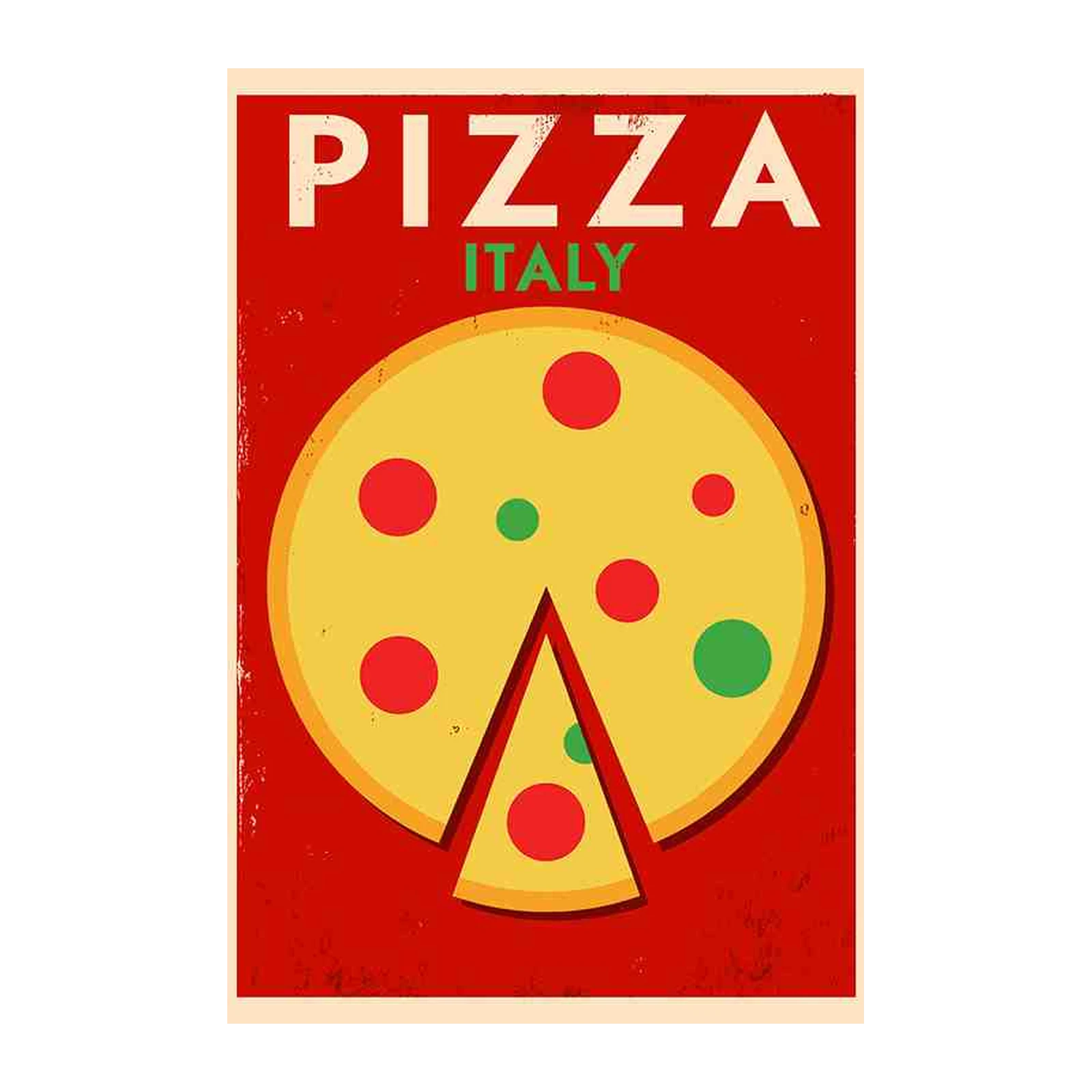 Vintage Italian Pizza Slice Wall Art