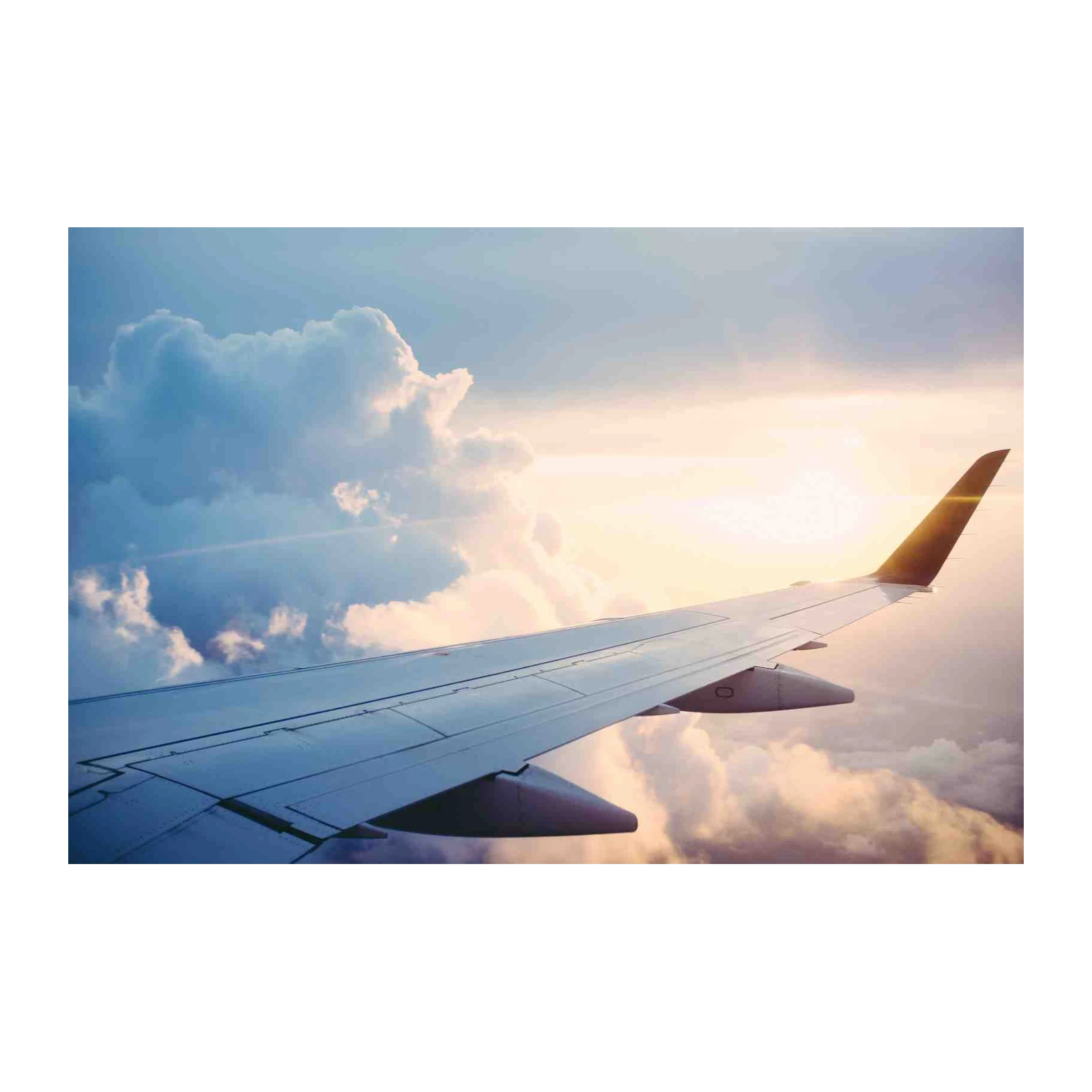 Airplane Wing Over Clouds Wall Art | Travel Art