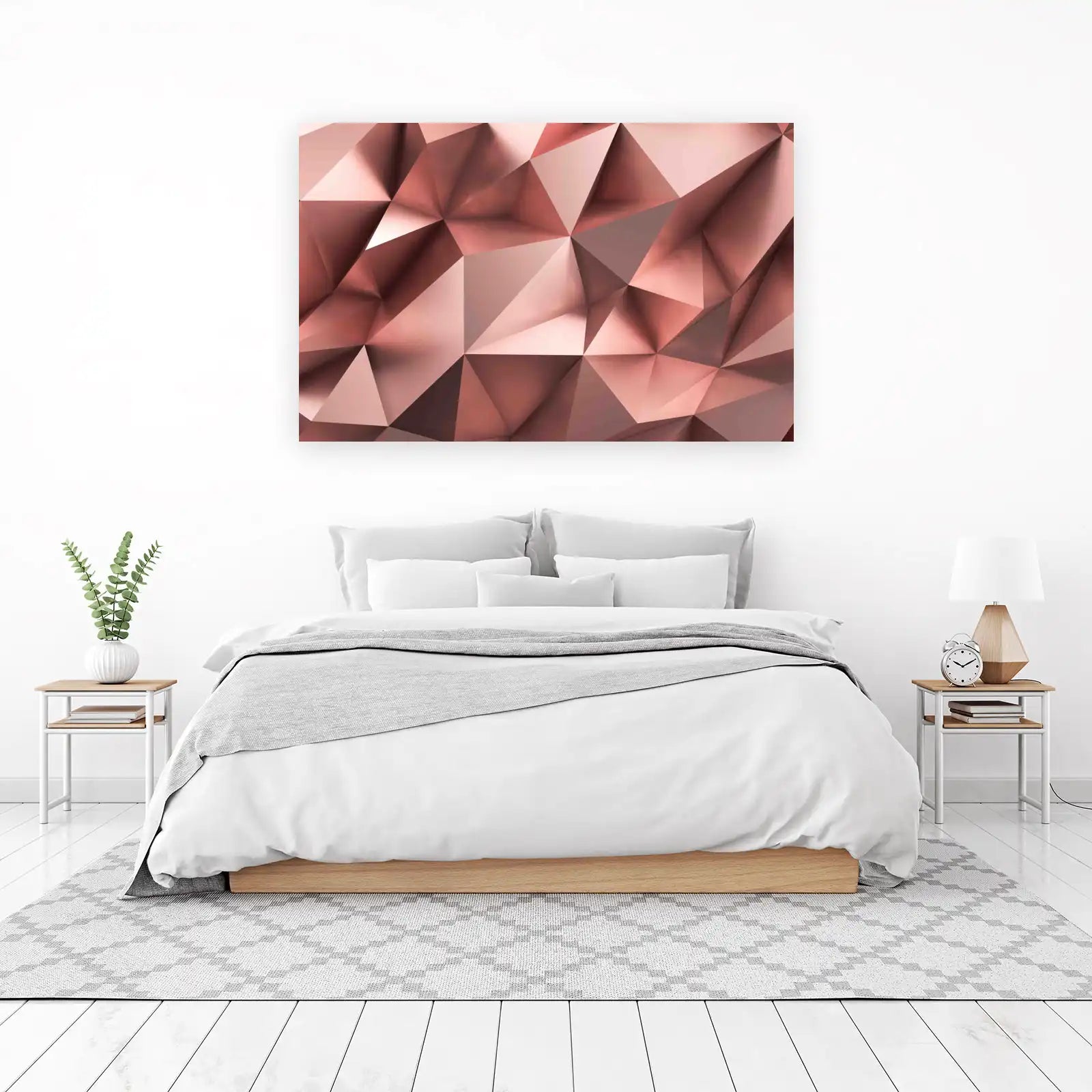 Geometric Rose Gold Abstract Wall Art