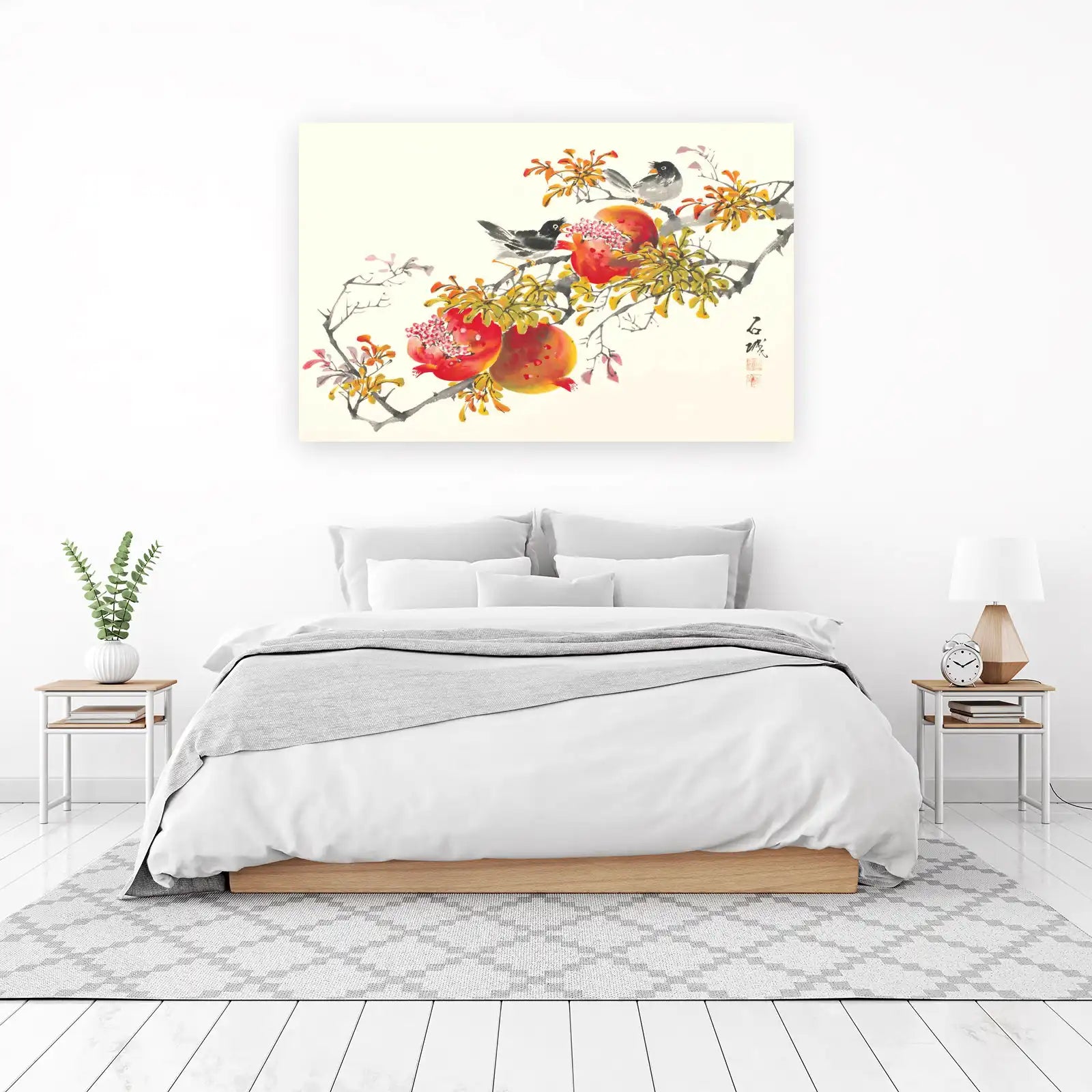 Oriental Birds & Pomegranates Wall Art