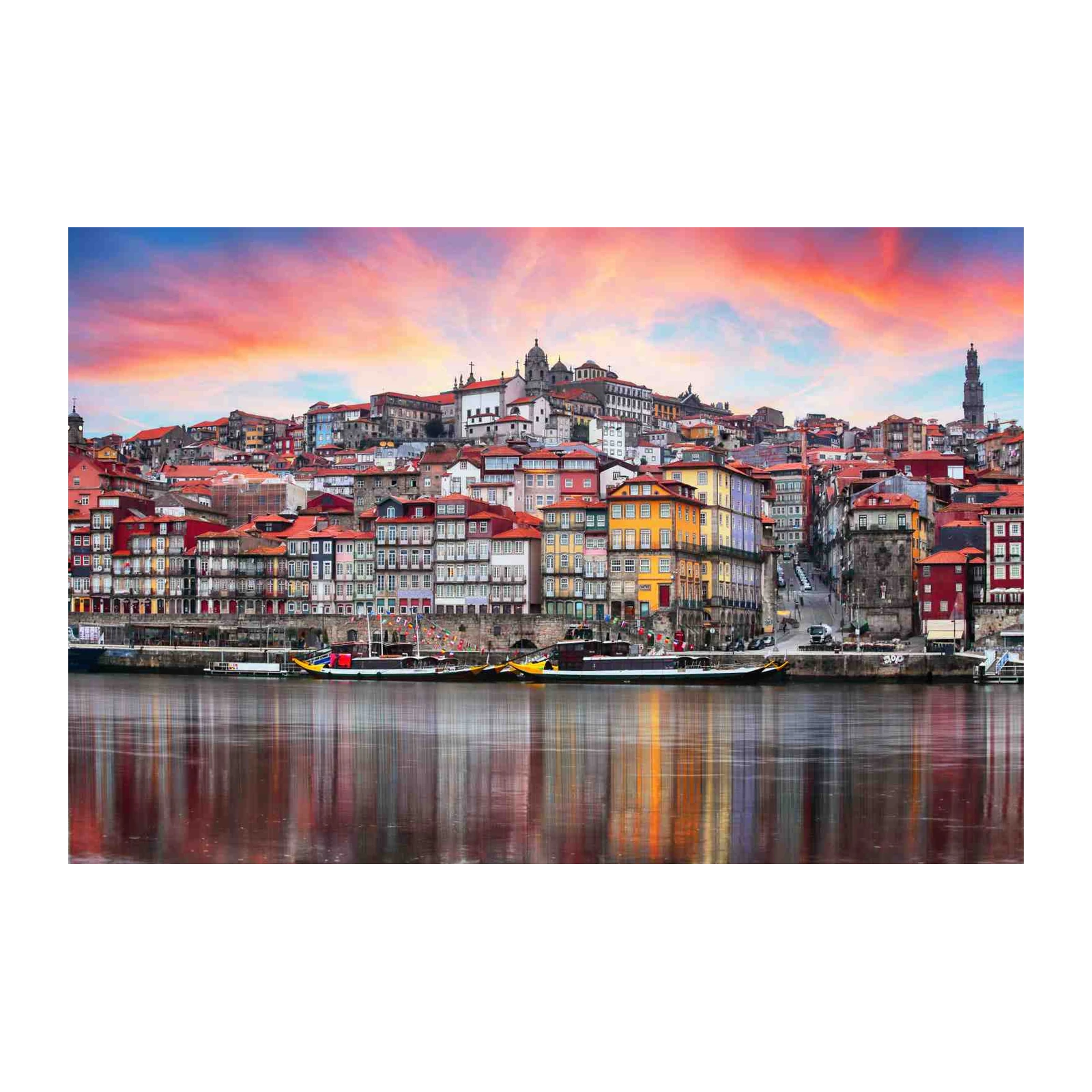 Vibrant Porto Skyline Sunset Wall Art