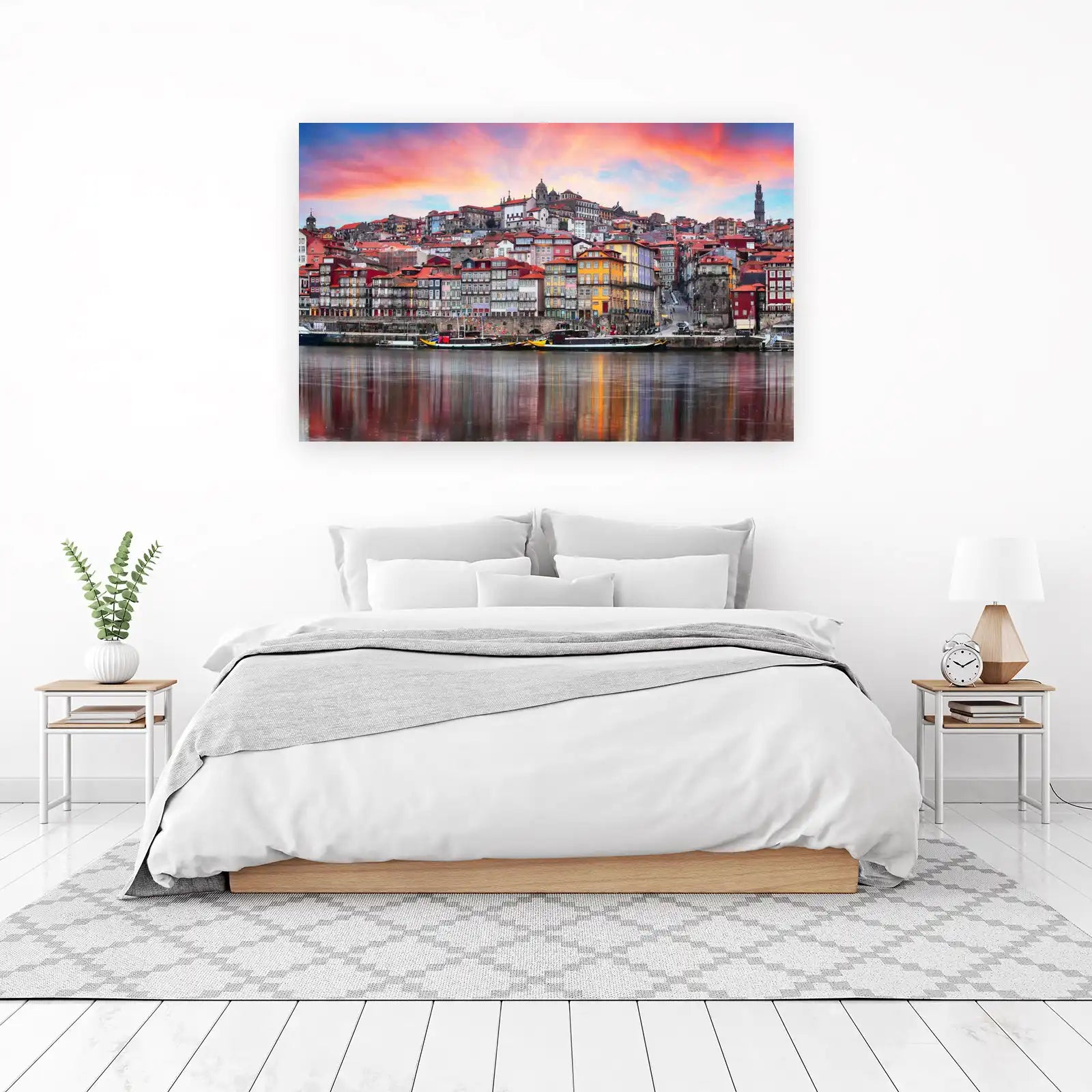 Vibrant Porto Skyline Sunset Wall Art