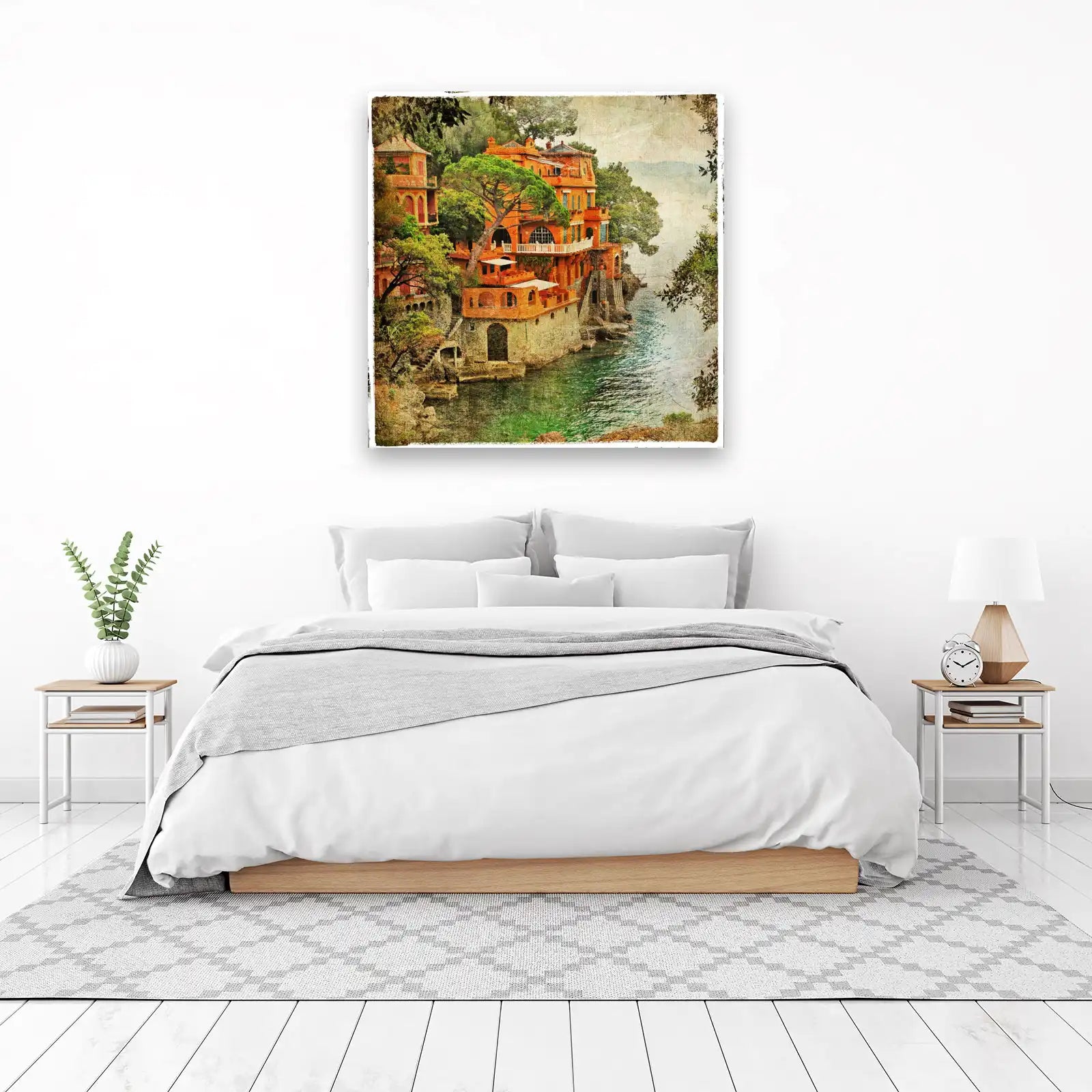 Vintage Italian Villa Coastal View Wall Art