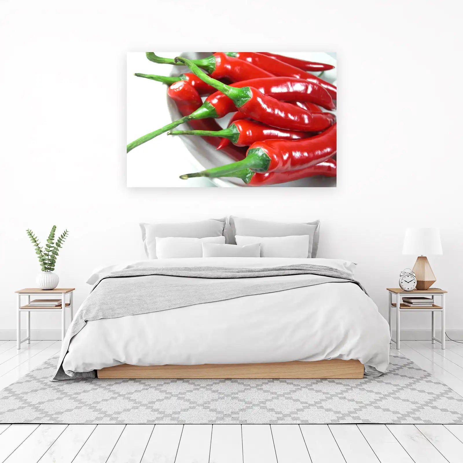 Vibrant Red Chili Peppers Abstract Kitchen Wall Art Wall Art
