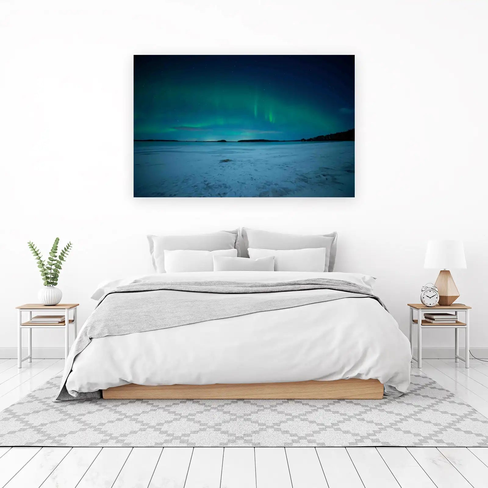 Northern Lights Winter Landscape Wall Art