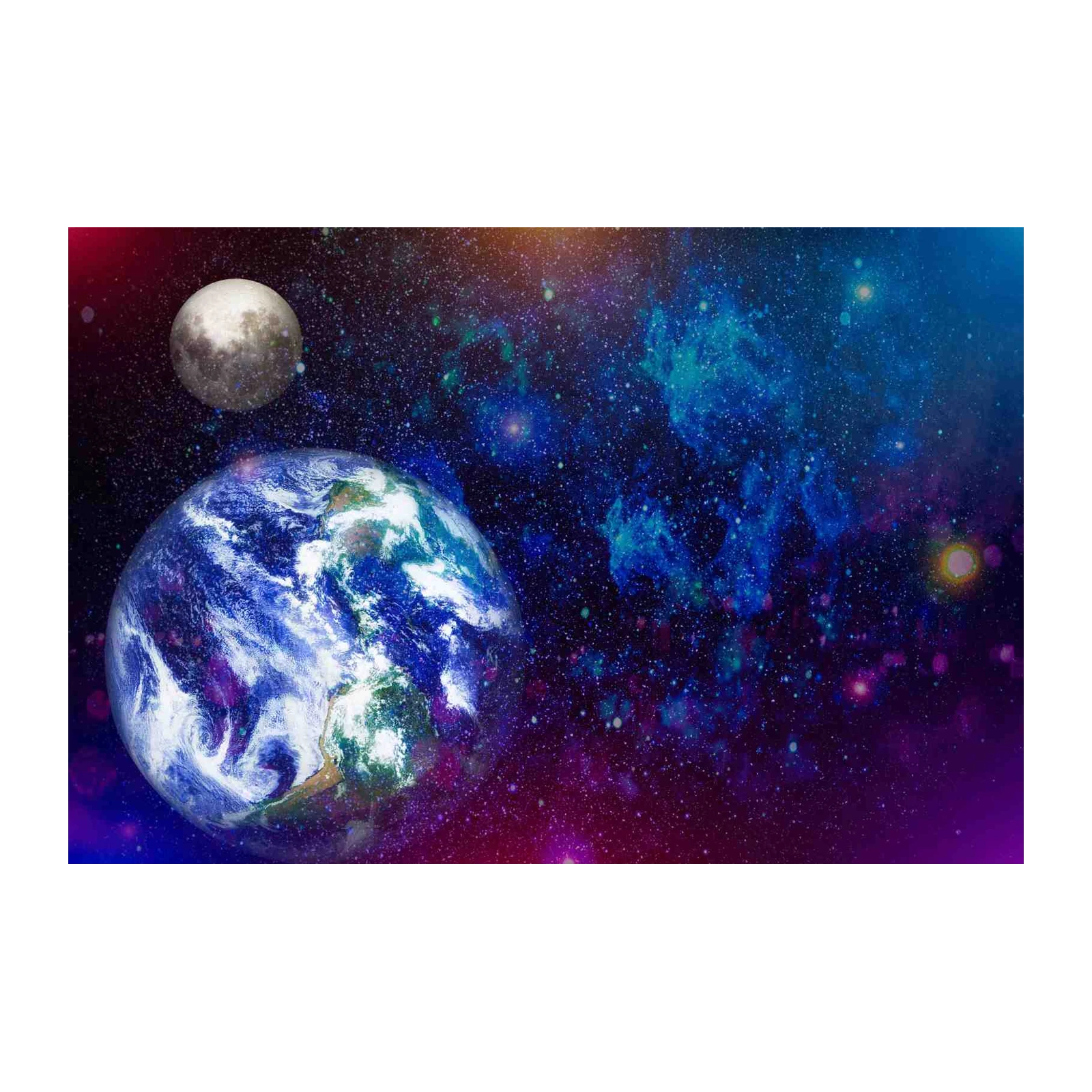 Cosmic Earth & Moon Wall Art