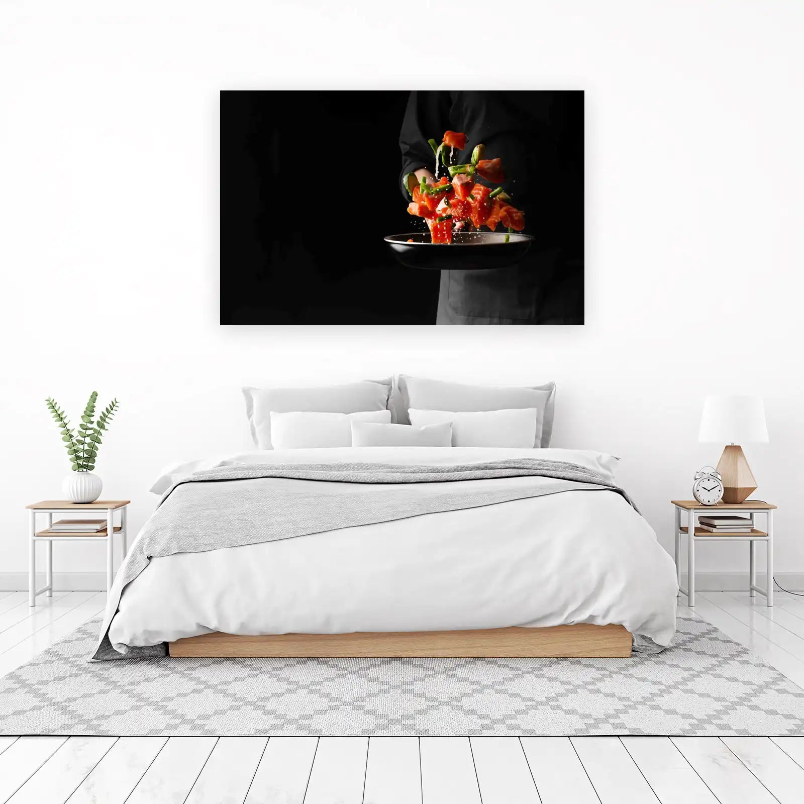 Dynamic Salmon & Veggie Toss Wall Art