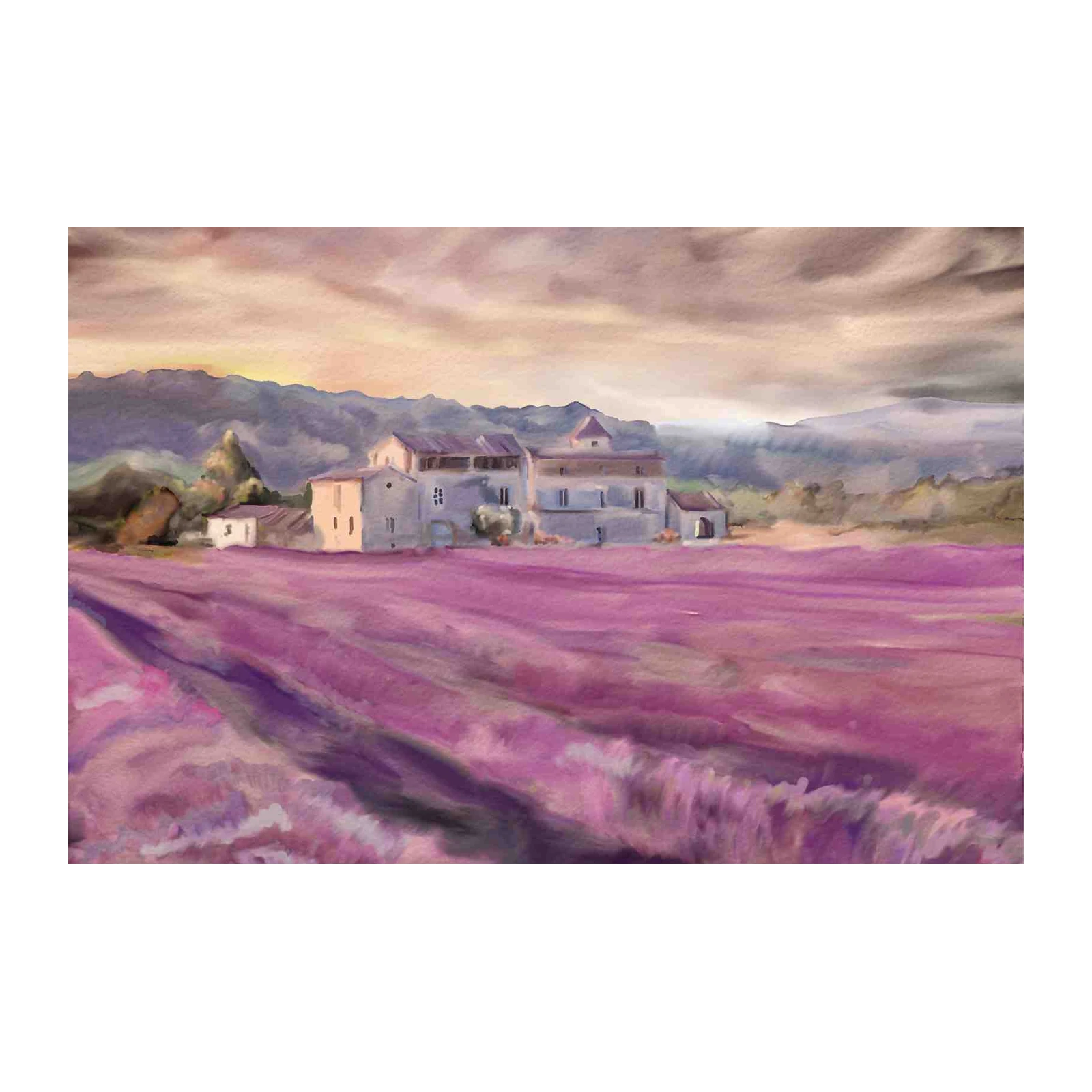 Provence Lavender Field & Villa Wall Art