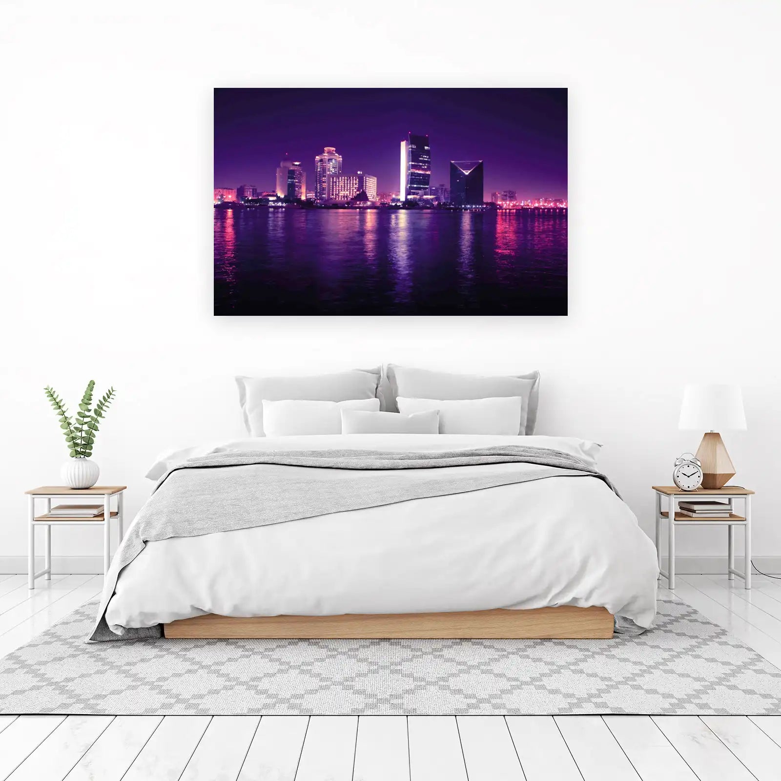 Vibrant Cityscape Night View Wall Art
