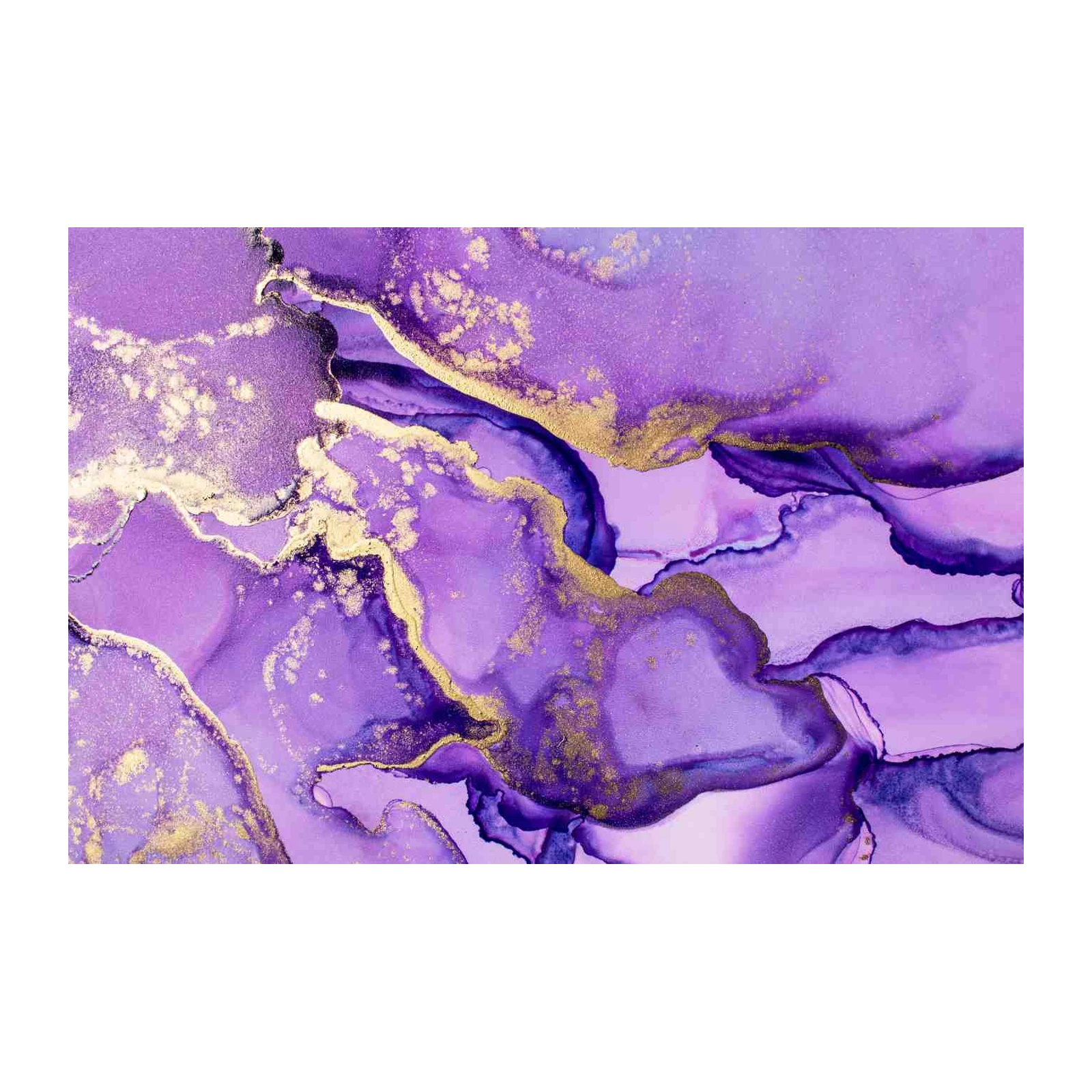 Abstract Purple & Gold Fluid Art Wall Art