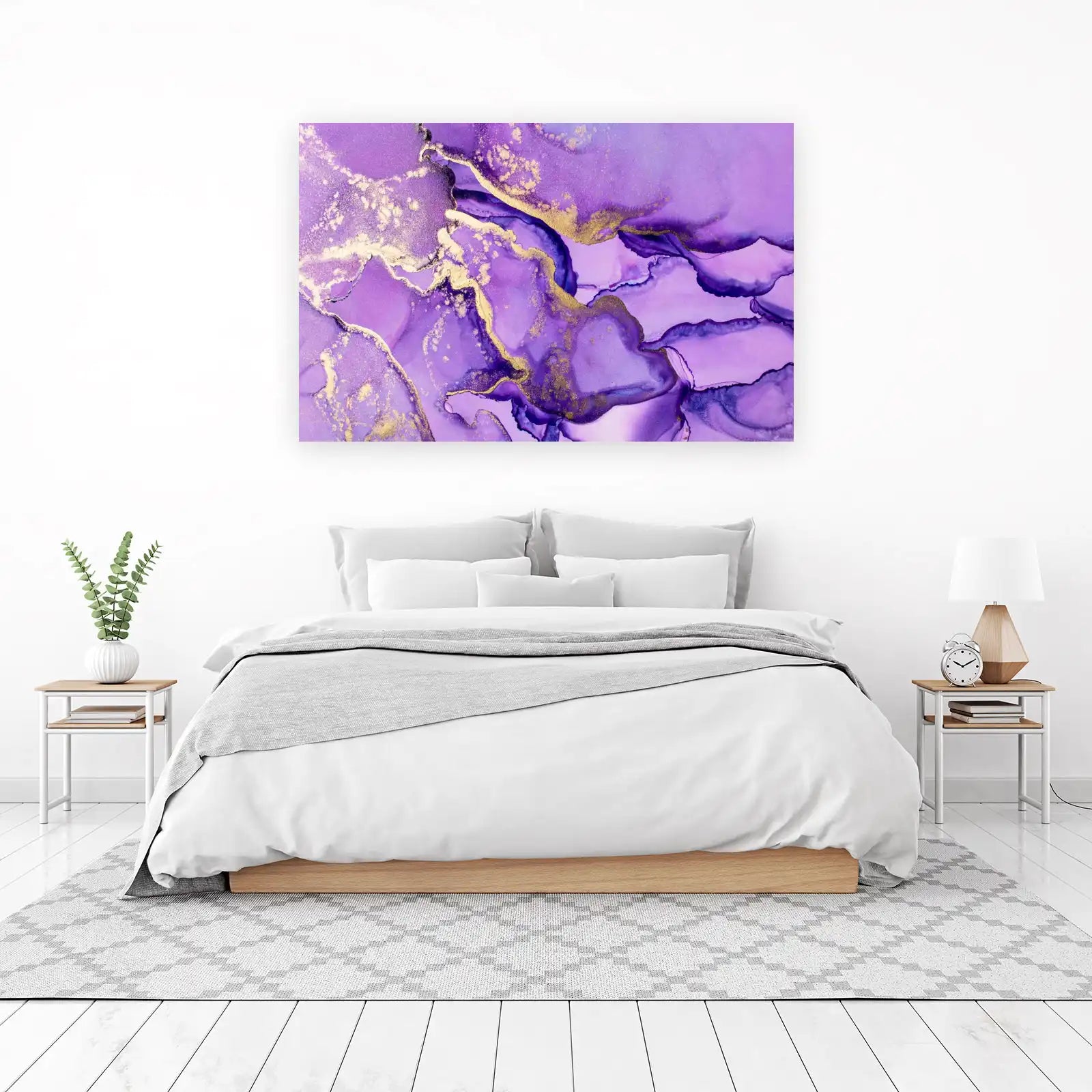 Abstract Purple & Gold Fluid Art Wall Art