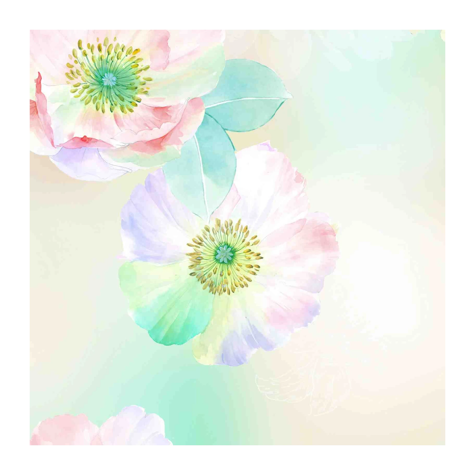 Soft Pastel Floral Watercolor Wall Art