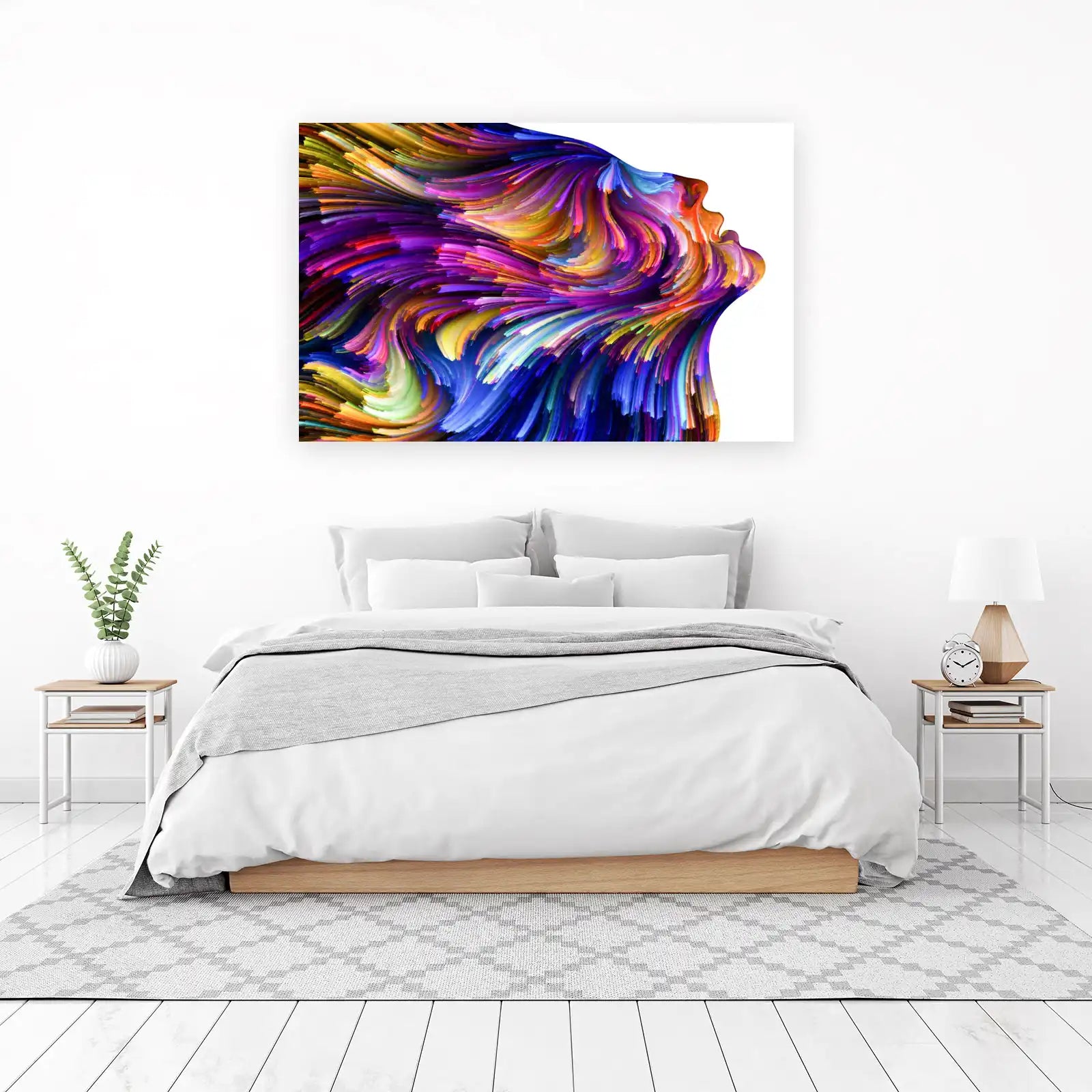 Vibrant Abstract Face Splash Wall Art