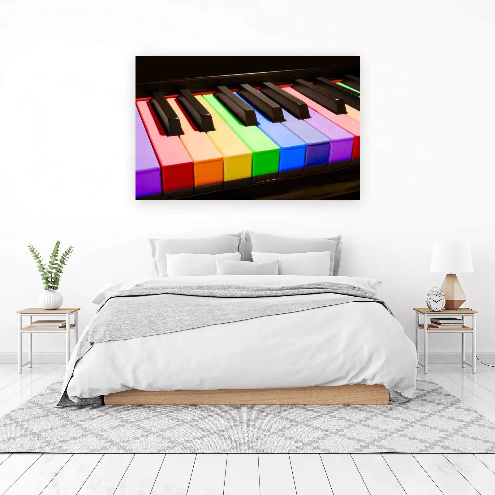 Vibrant Rainbow Piano Keys Wall Art