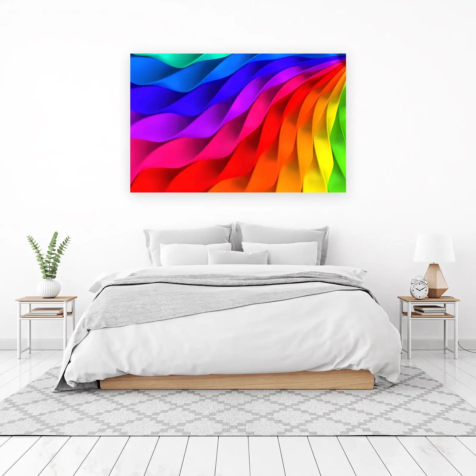 Vibrant Rainbow Swirls Wall Art