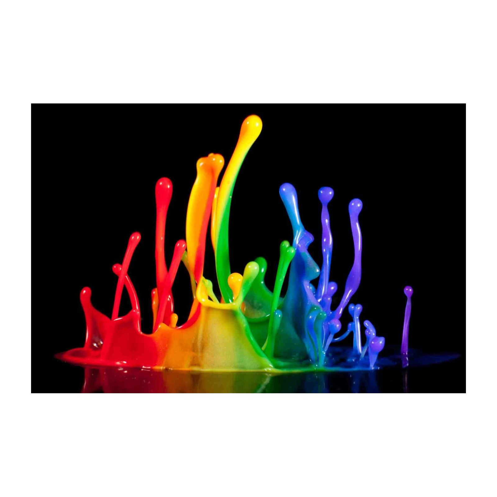 Rainbow Paint Splash Abstract Wall Art