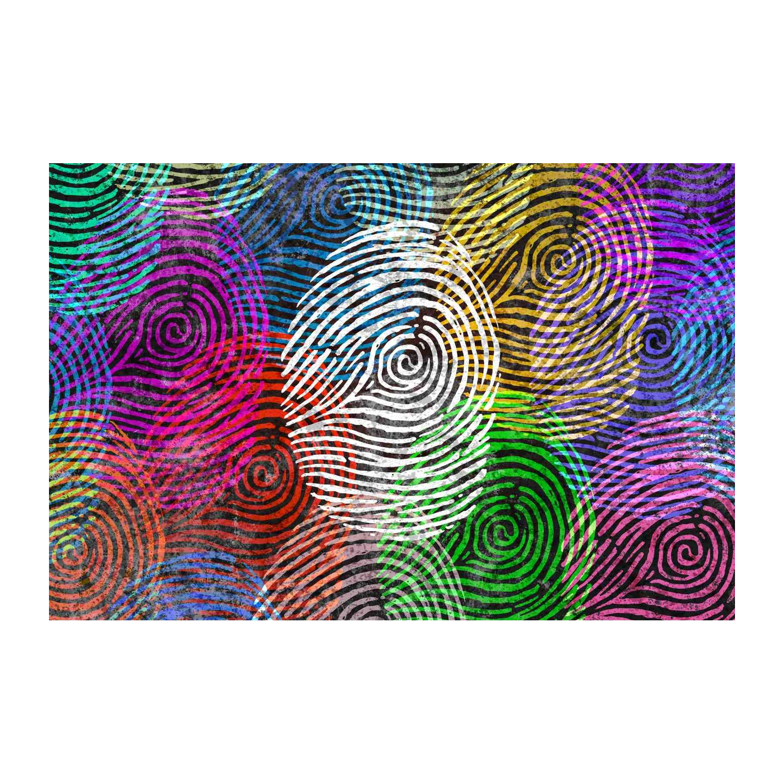 Vibrant Fingerprint Abstract Wall Art