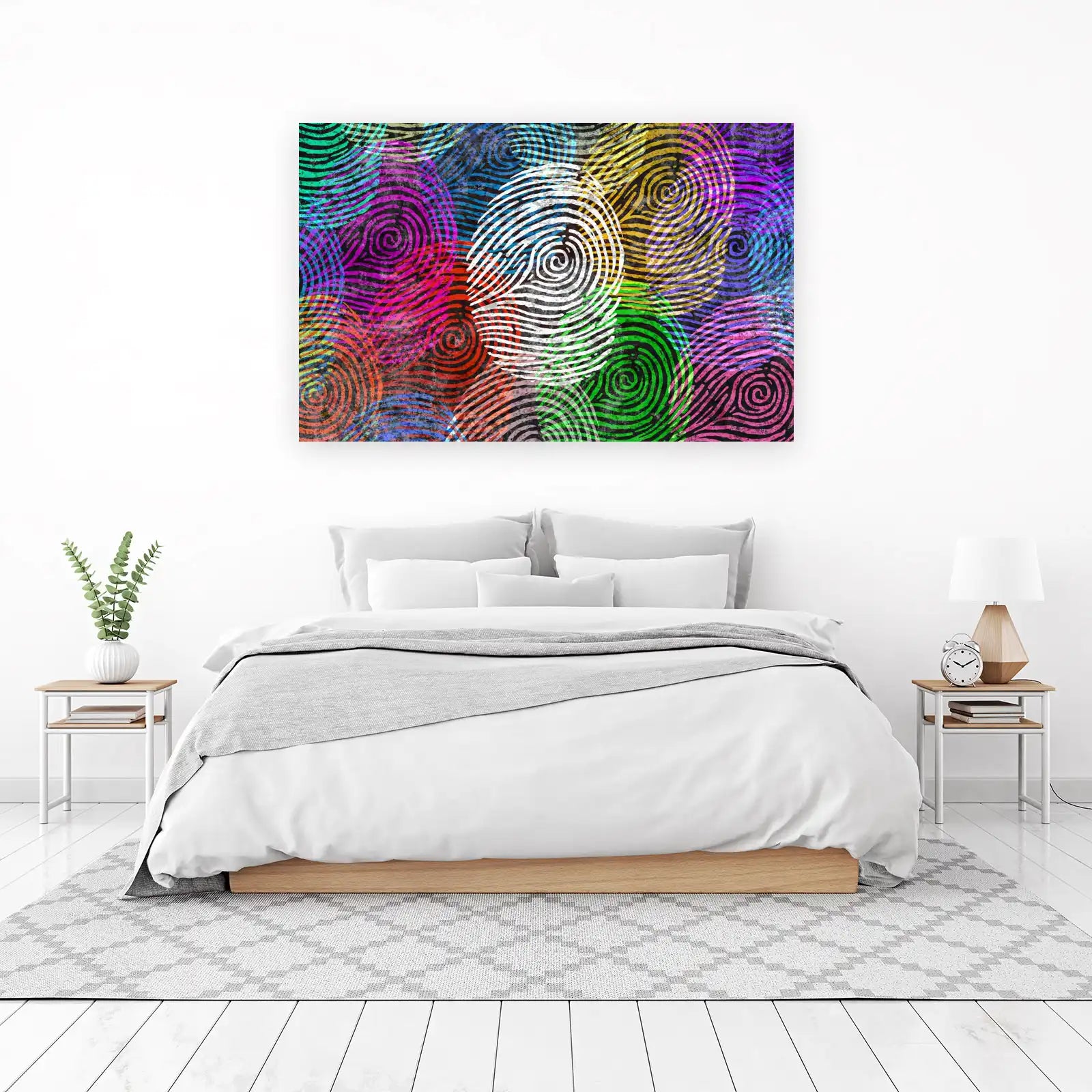 Vibrant Fingerprint Abstract Wall Art