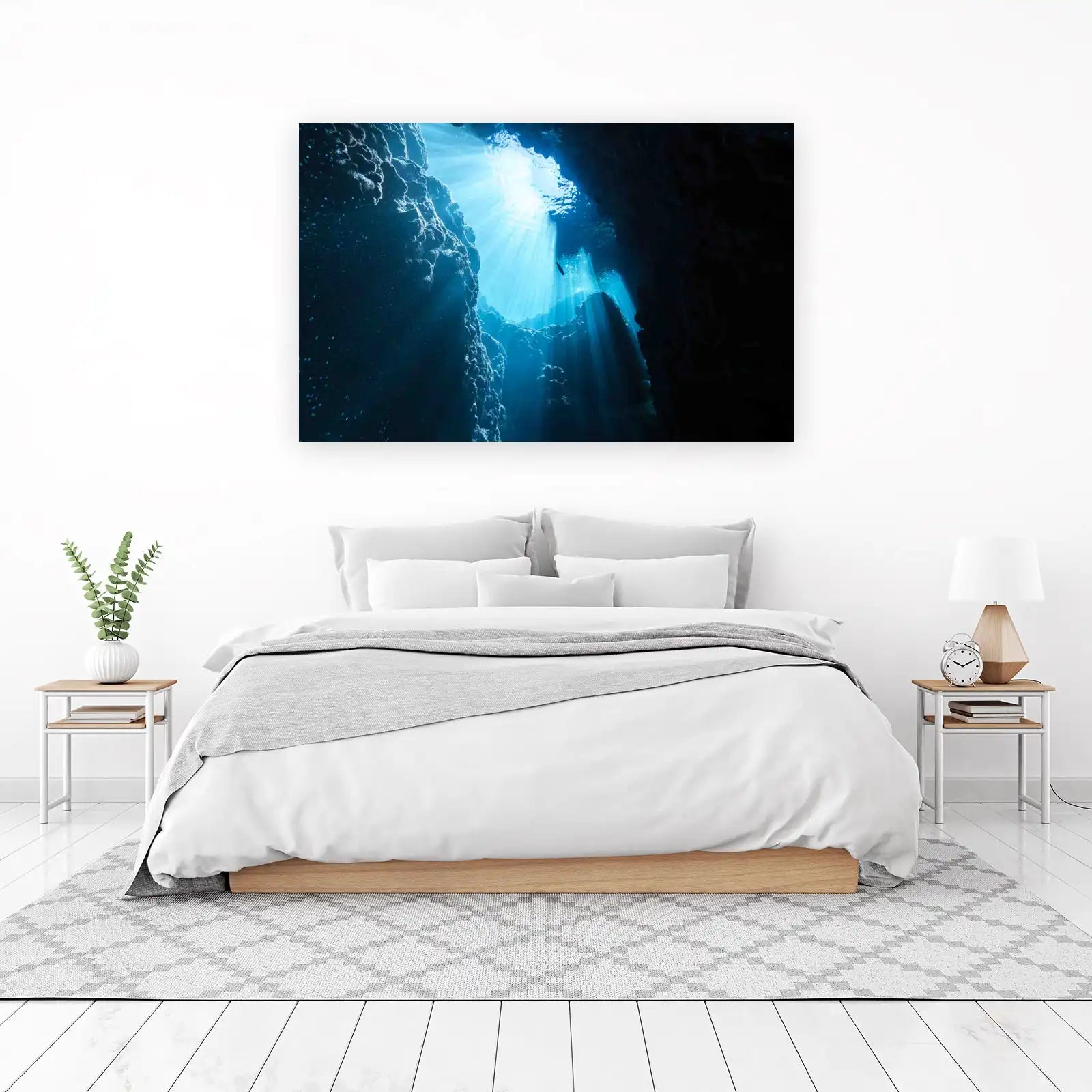 Underwater Canyon Sunbeams Wall Art