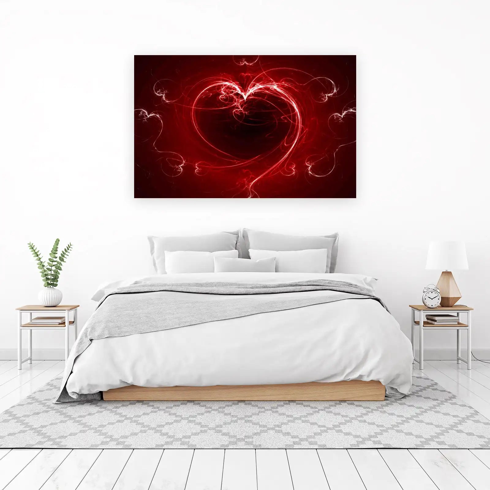 Radiant Red Heart Swirl Wall Art