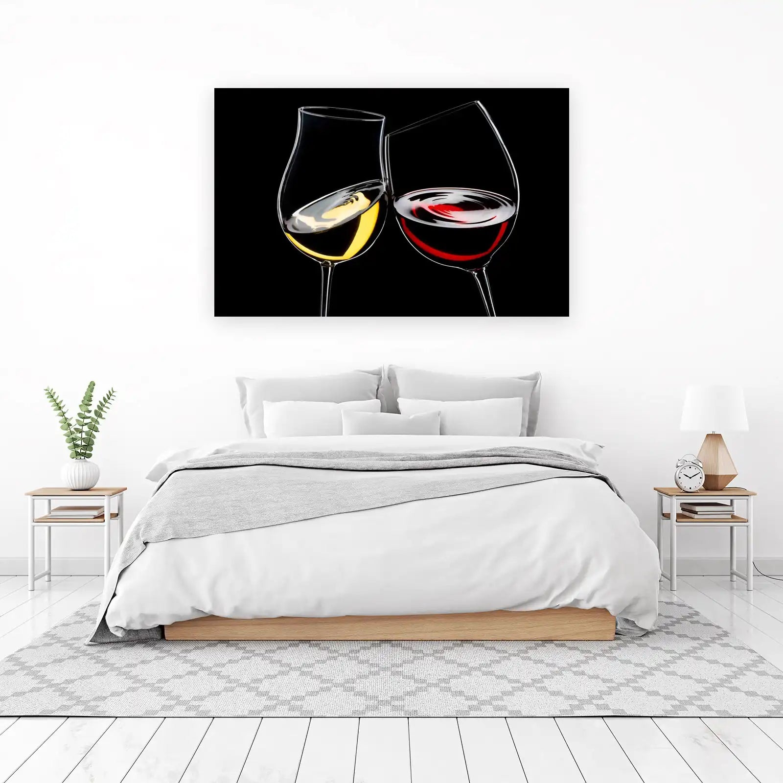 Elegant White & Red Wine Toast Wall Art