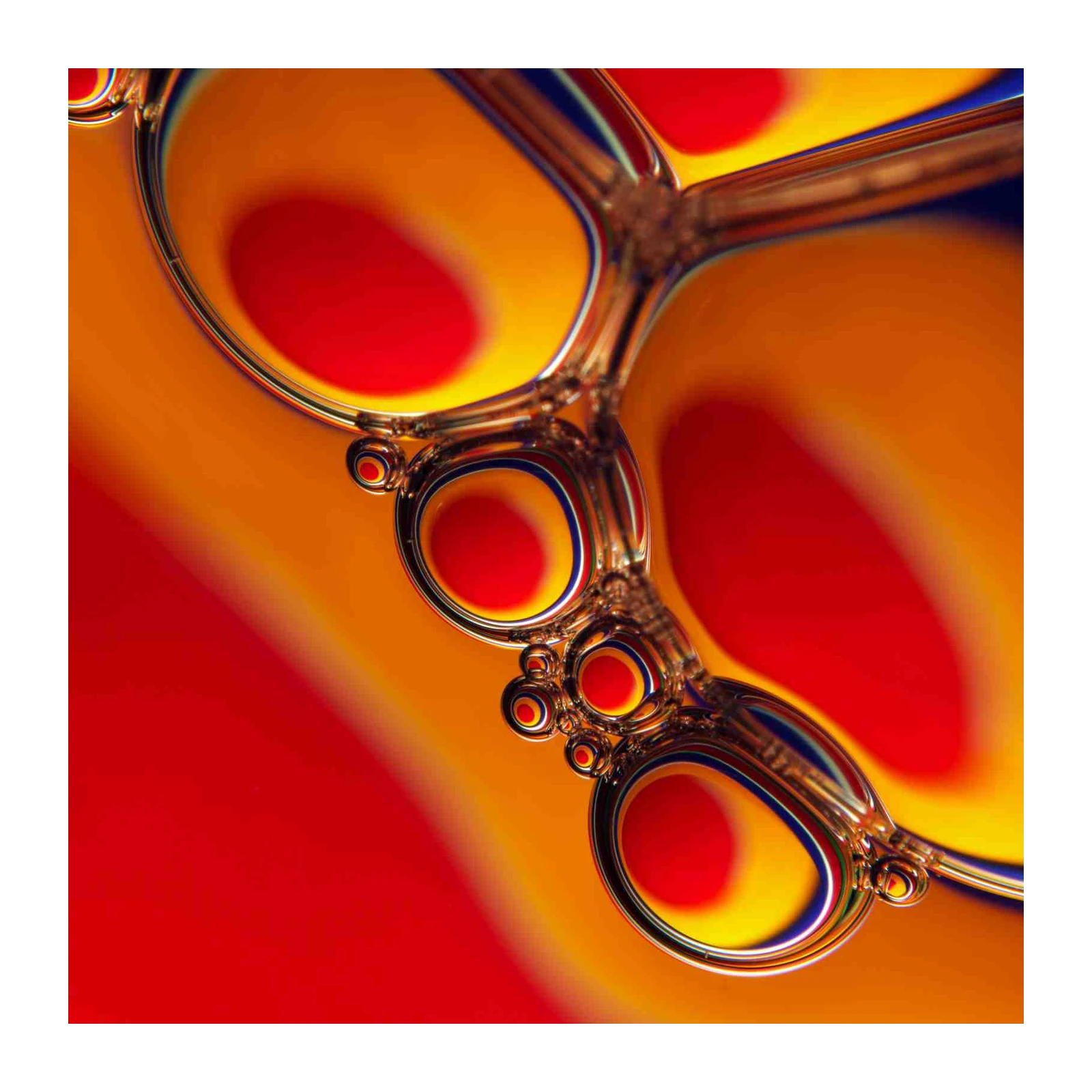 Vibrant Red & Yellow Bubbles Wall Art