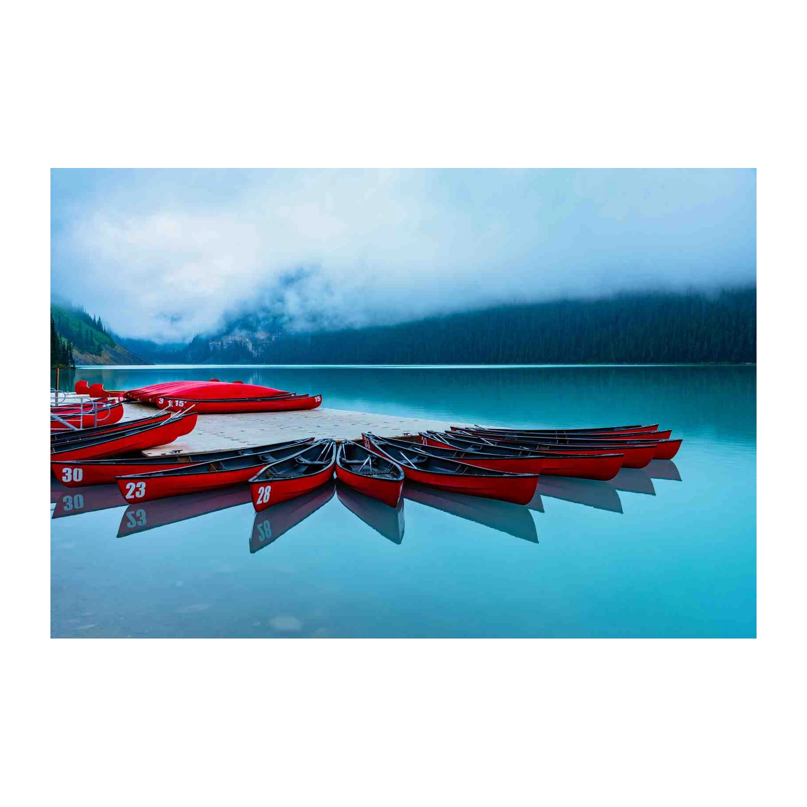 Serene Lake Canoes Wall Art