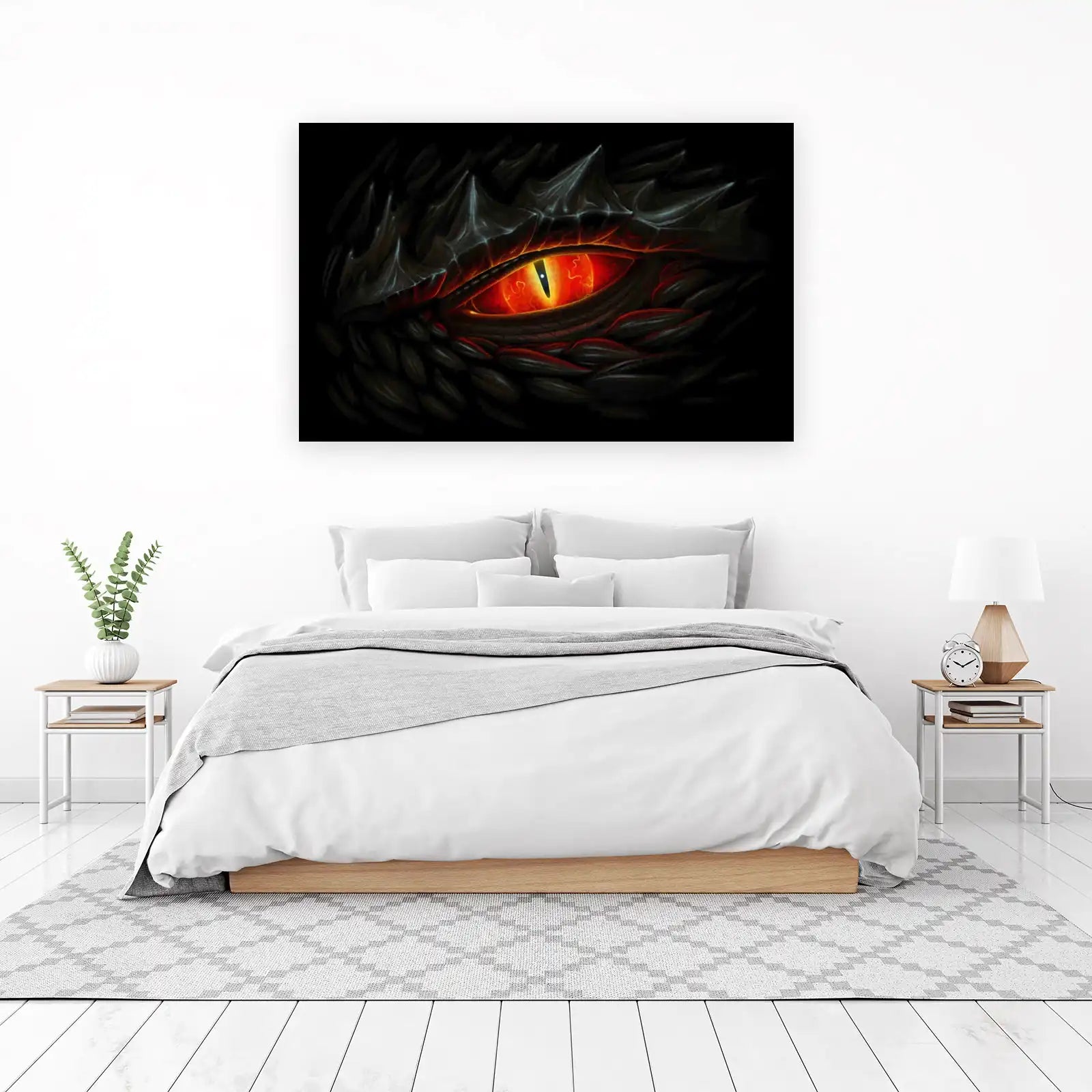 Fiery Dragon Eye Fantasy Art Wall Art