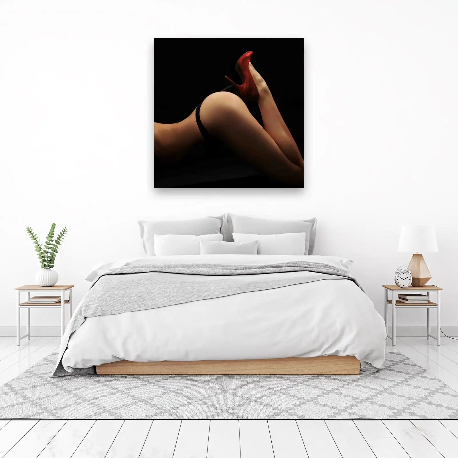 Sultry Red Heel & Silhouette Wall Art
