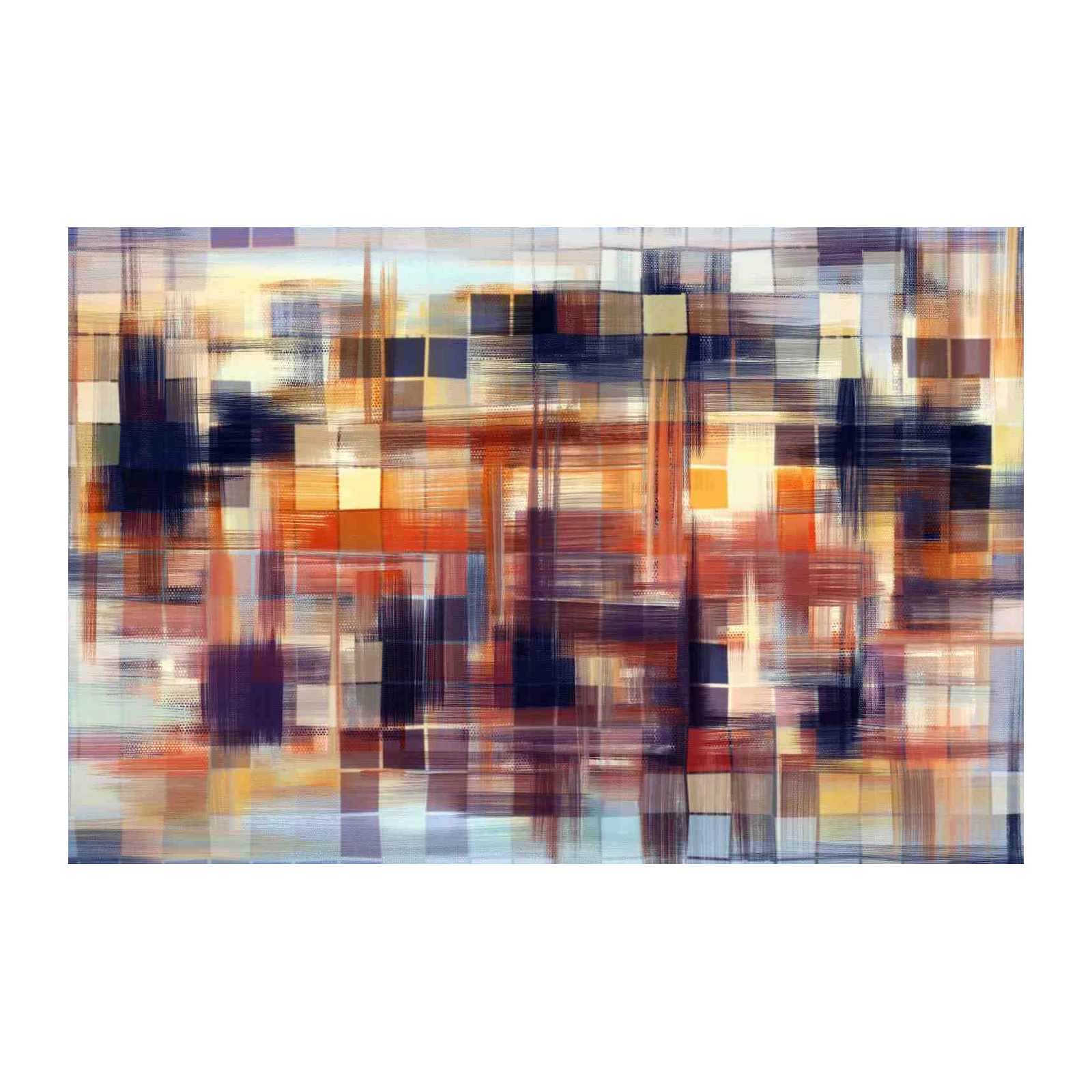 Abstract Grid Warm Tones Wall Art