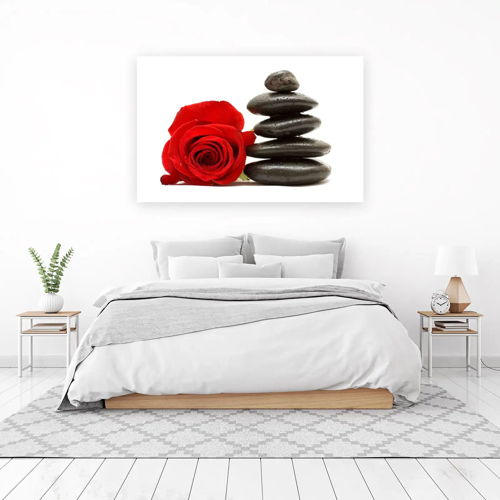 Zen Rose & Hot Stone Zen Wall Art