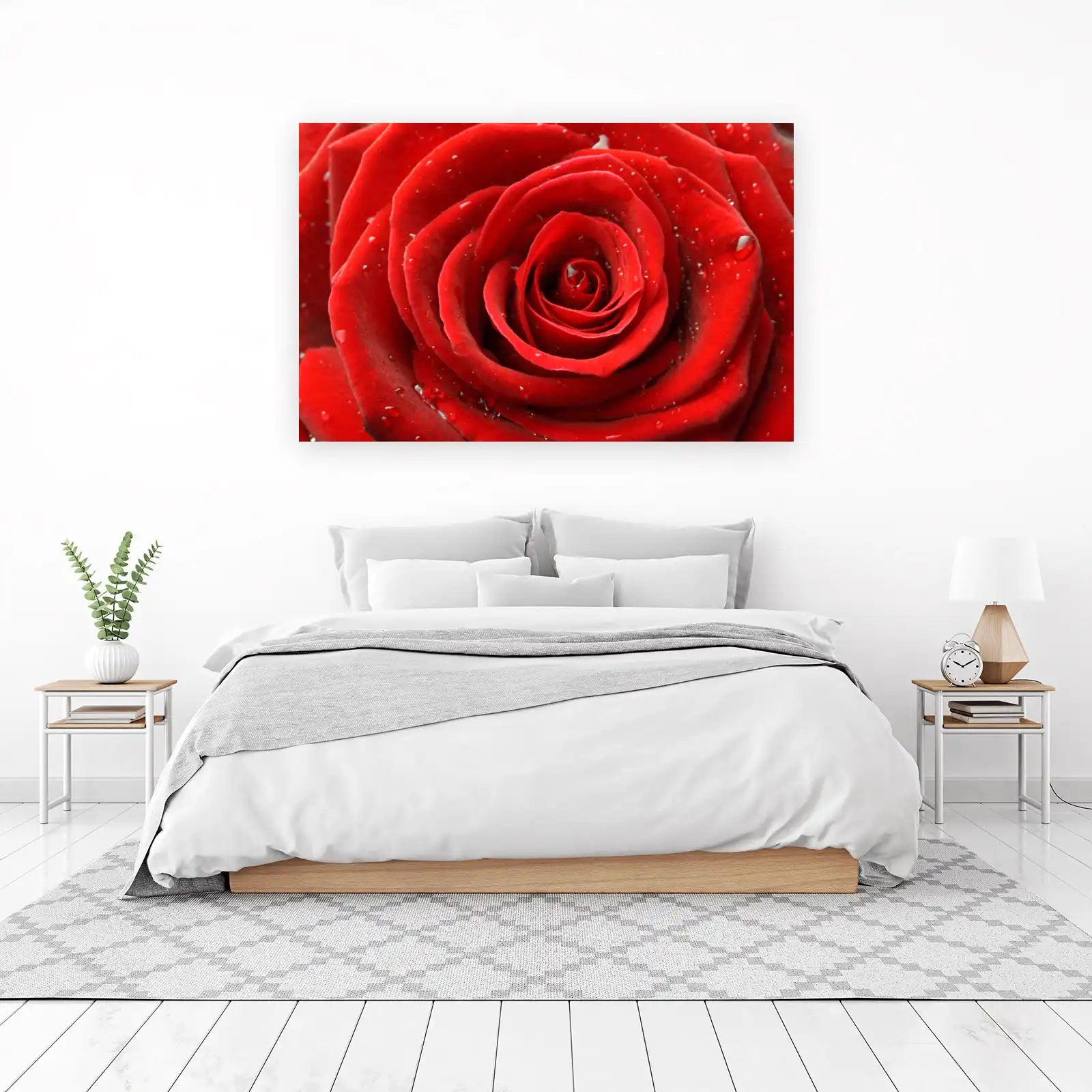 Luxury Red Rose Water Droplet Wall Art
